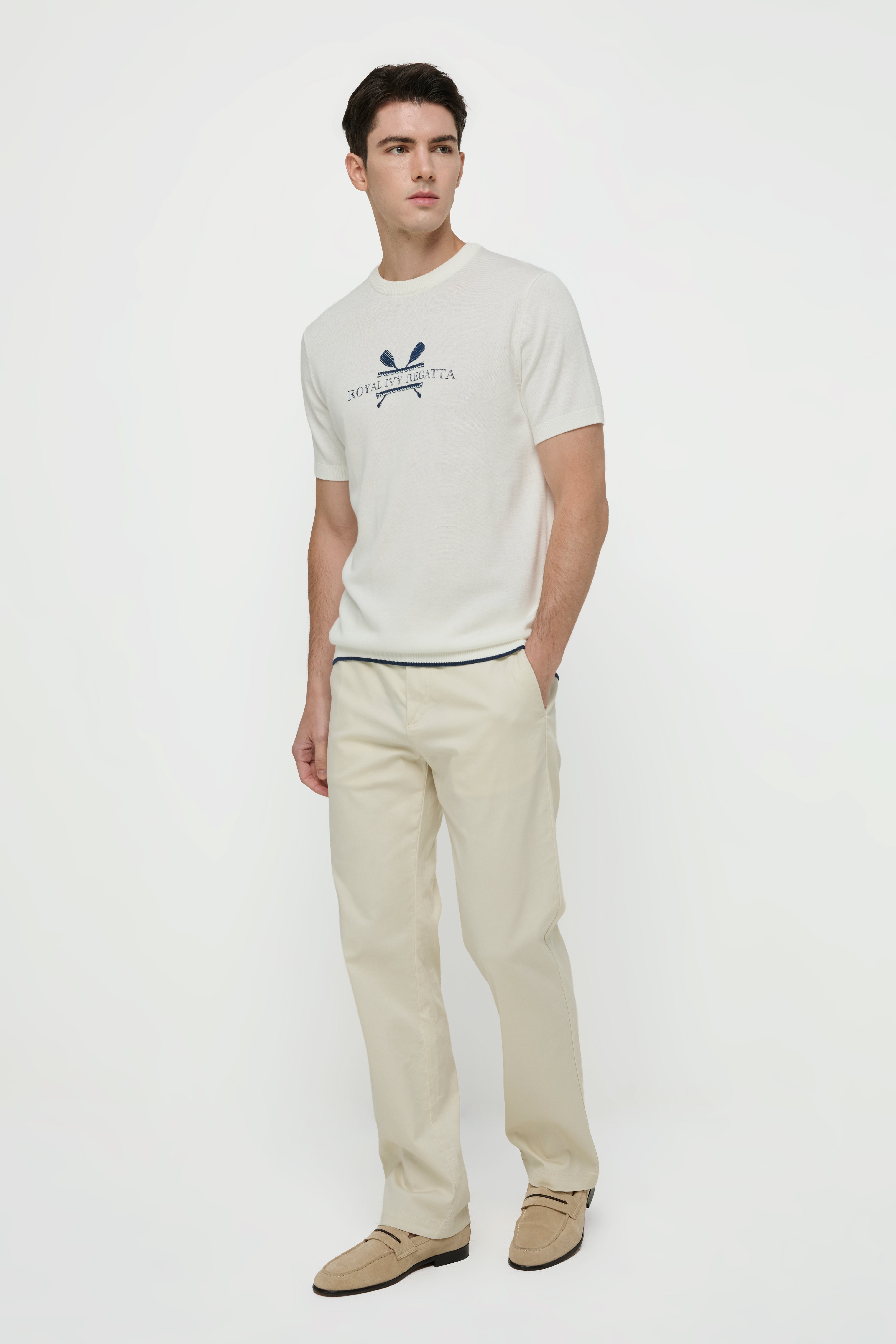 COTTON DOBBY CHINO PANTS