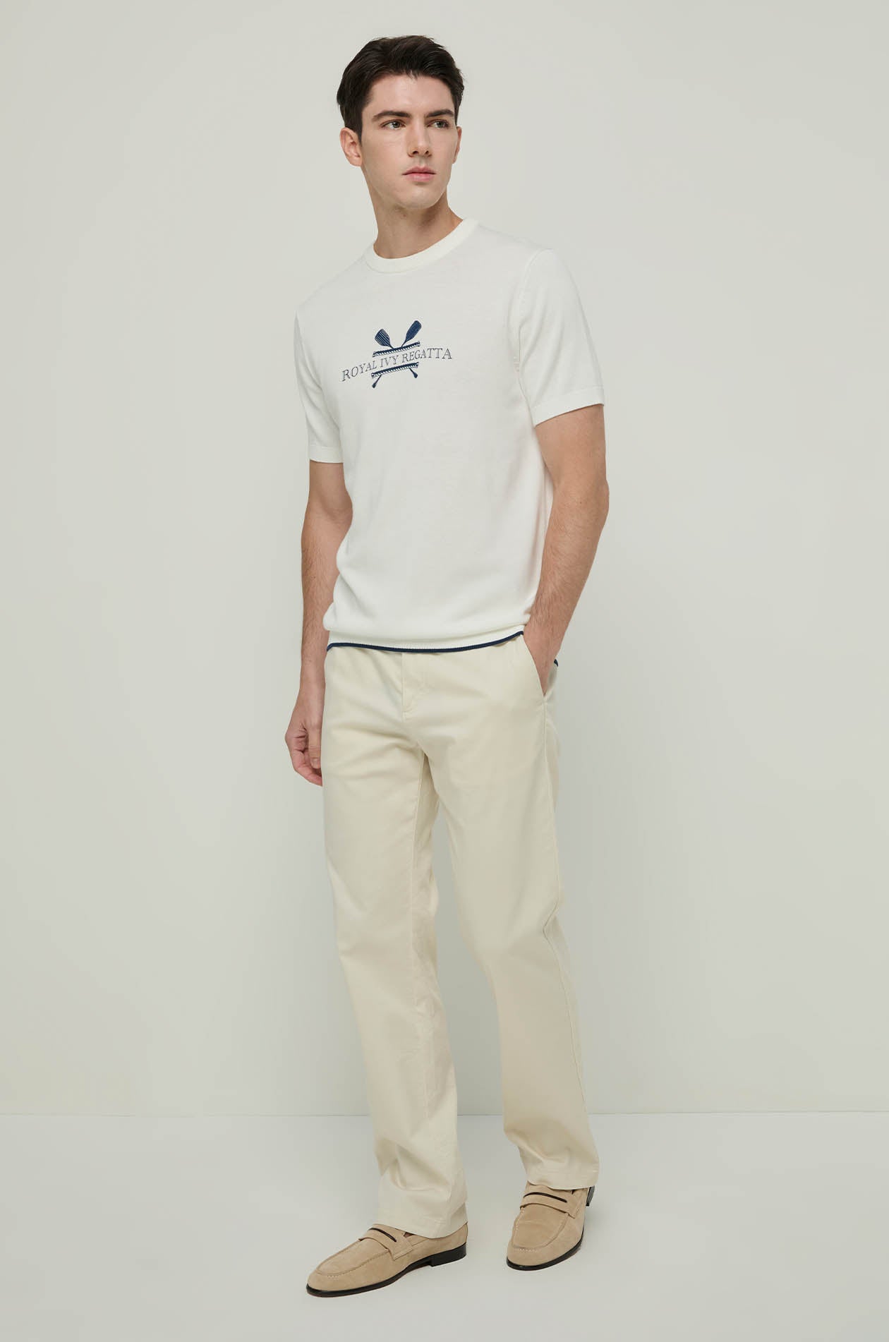 COTTIN DOBBY CHINO PANTS