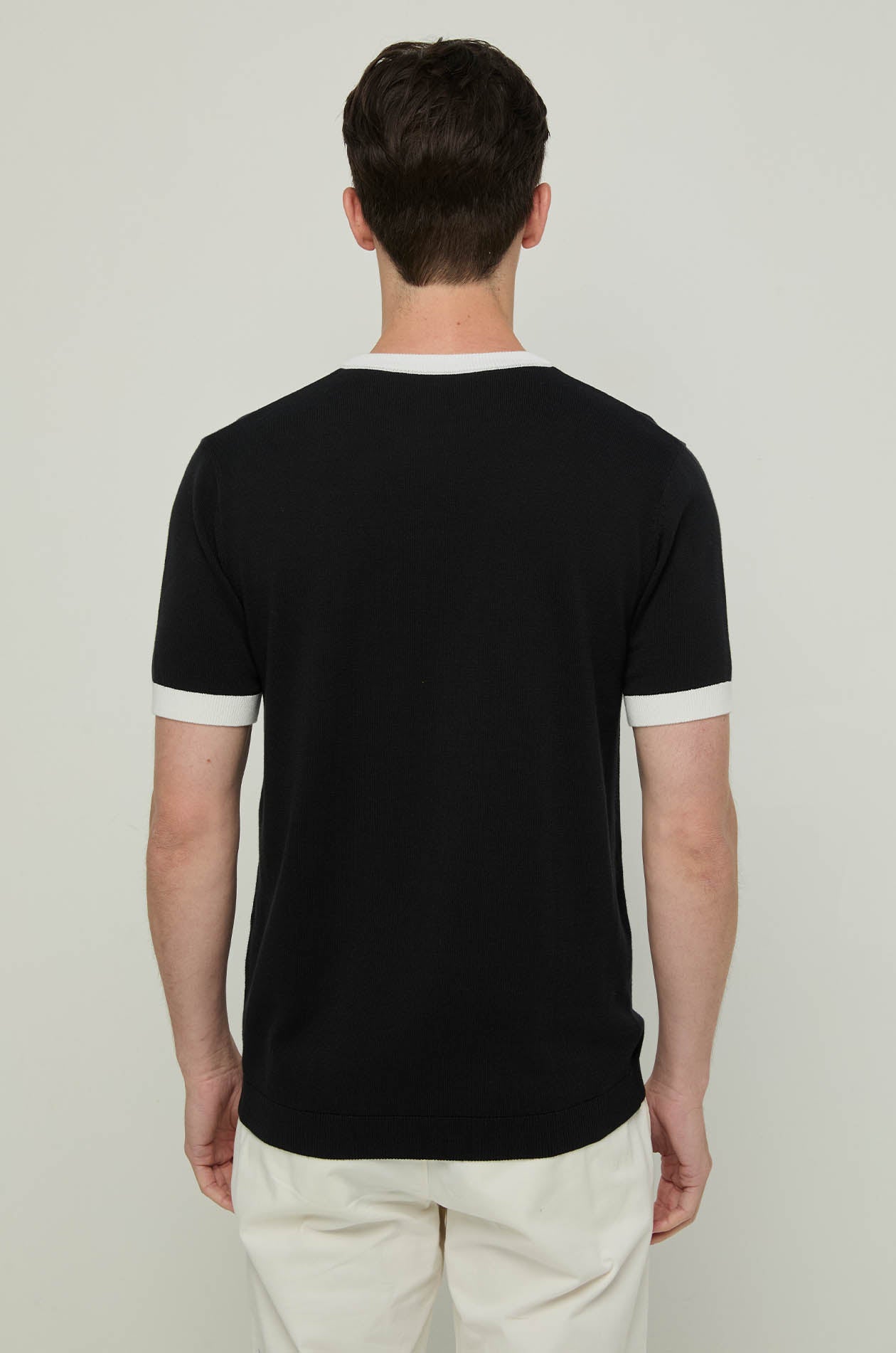 KNITTED BORDER STRIPE TEE