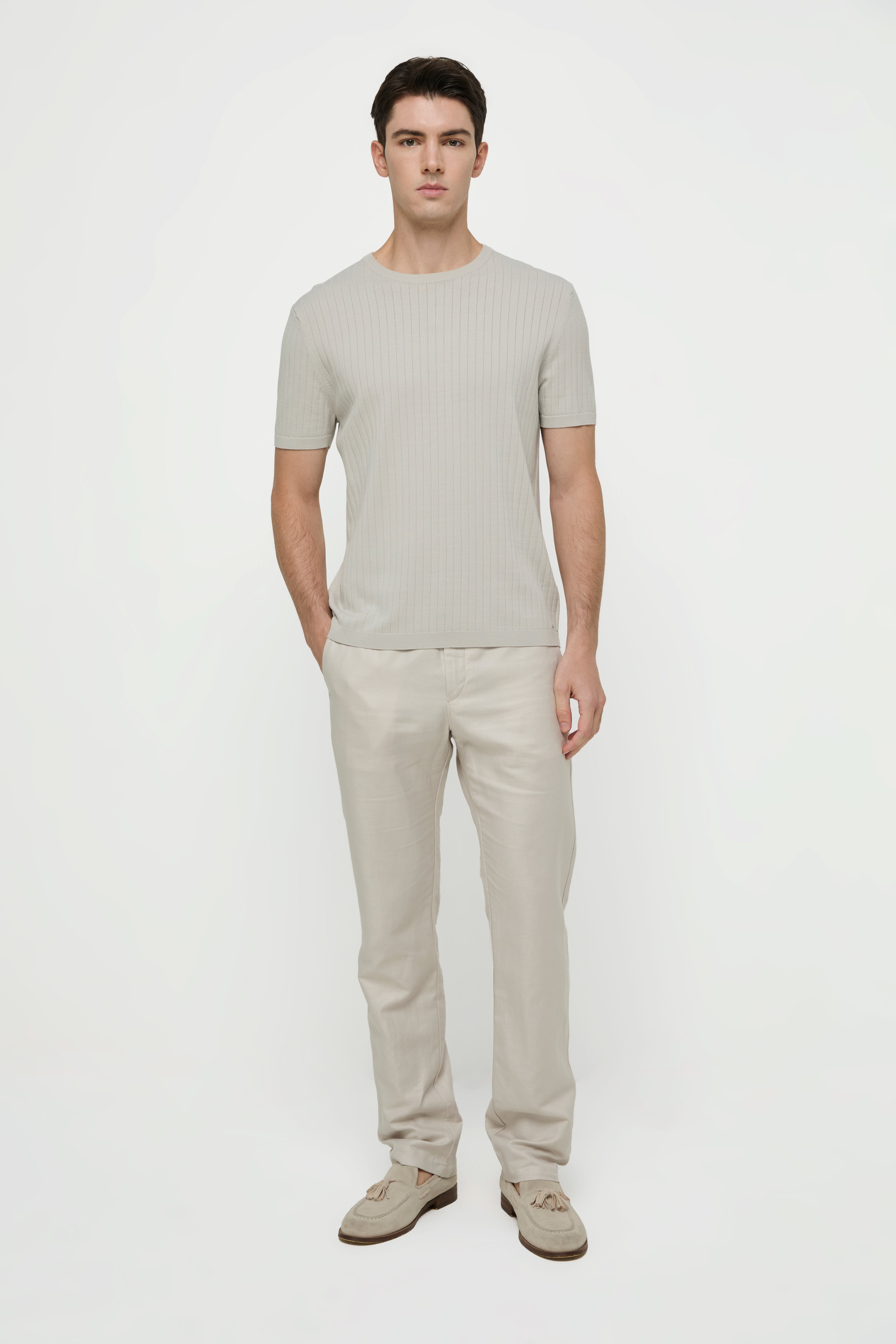 LIGHT GREY LINEN PANTS