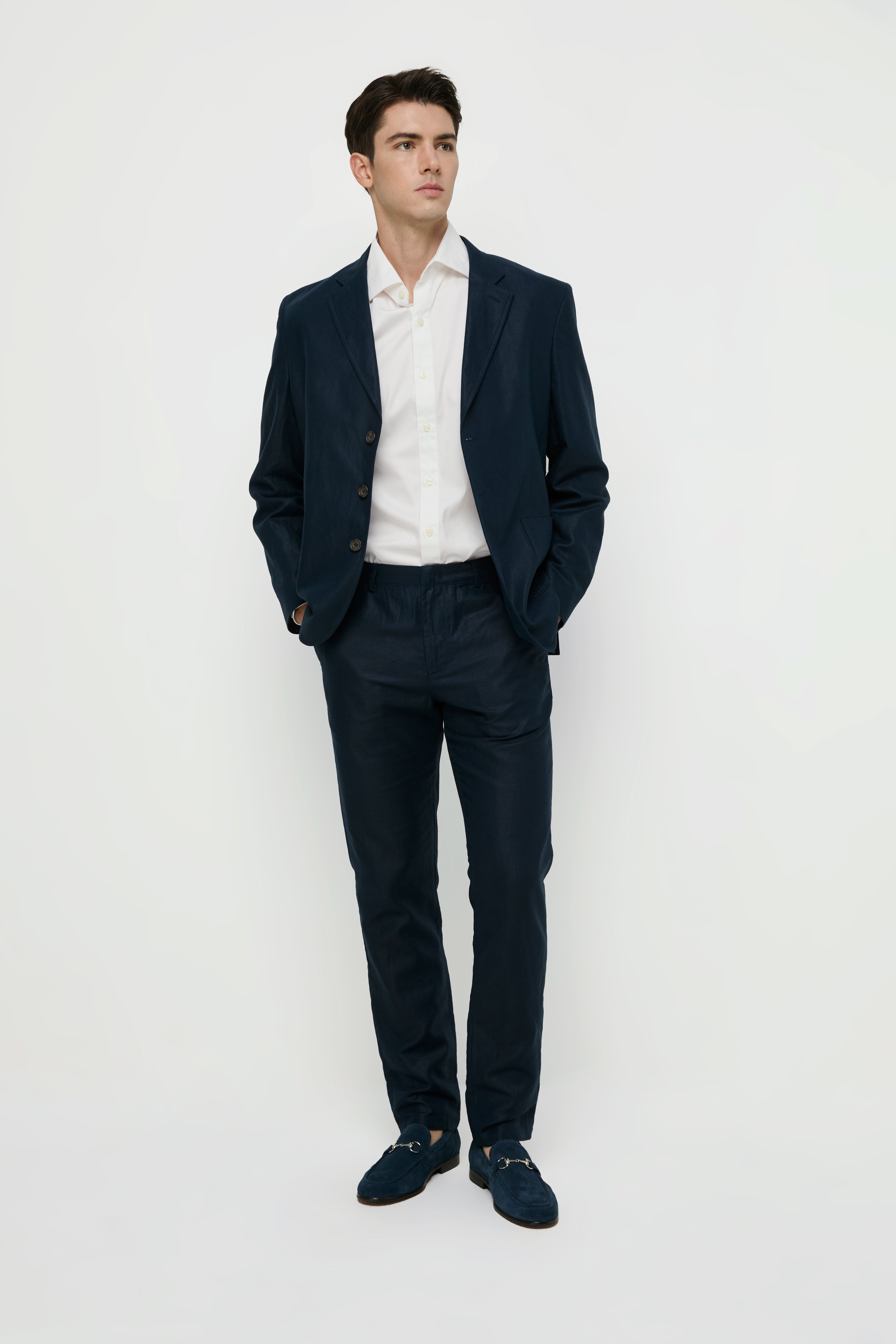 NAVY LINEN PANTS