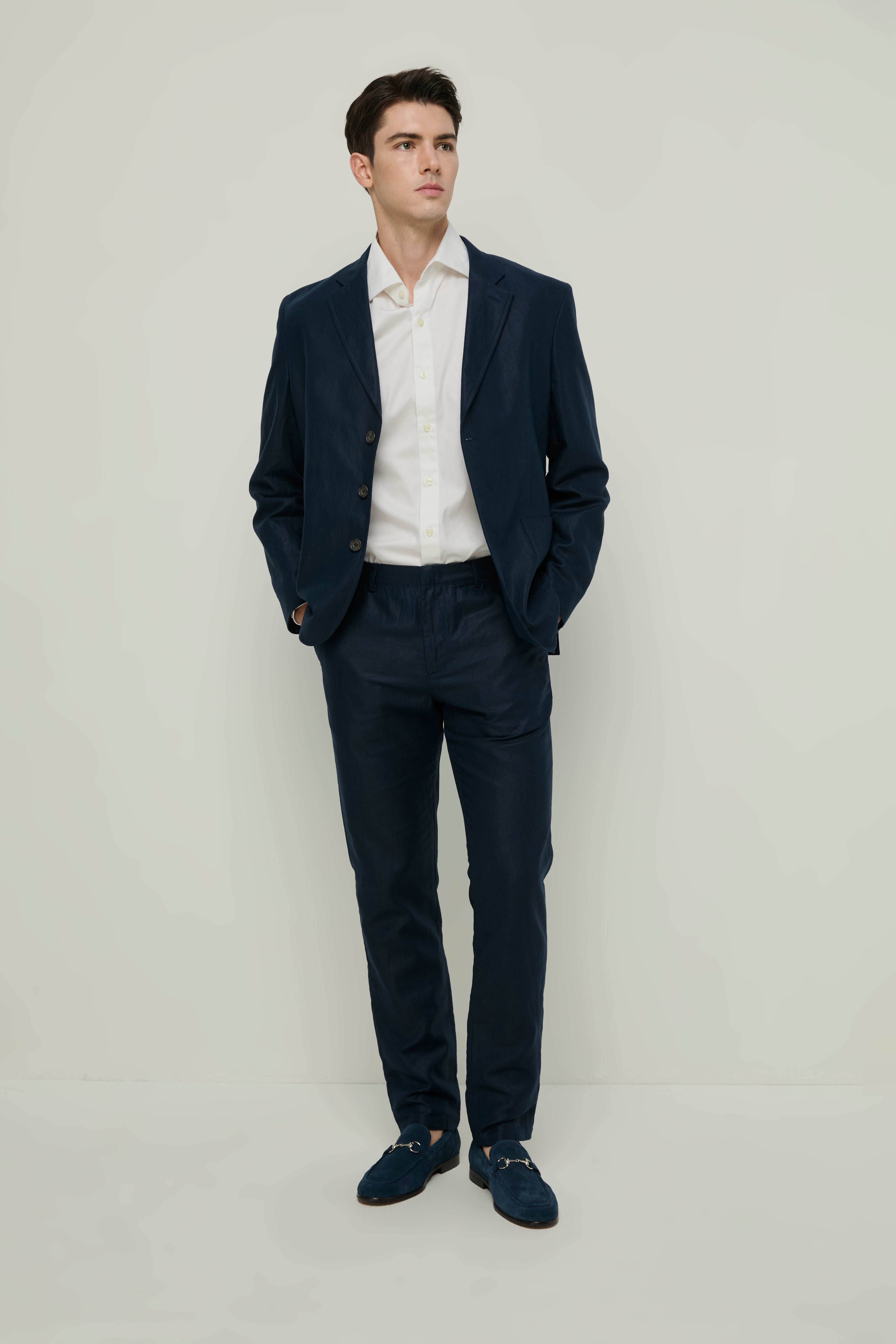 NAVY LINEN PANTS