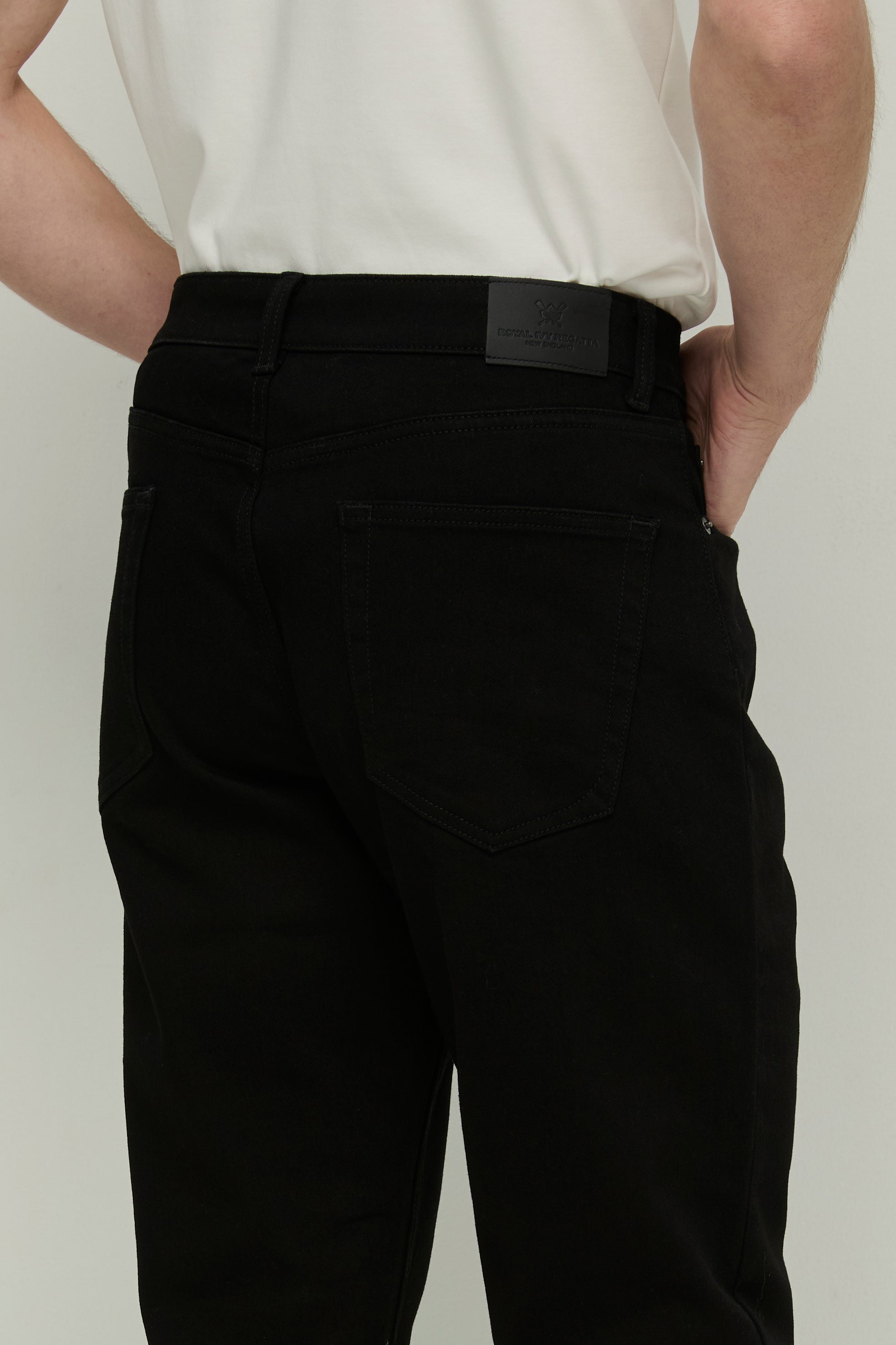BLACK REGULAR-FIT JEANS