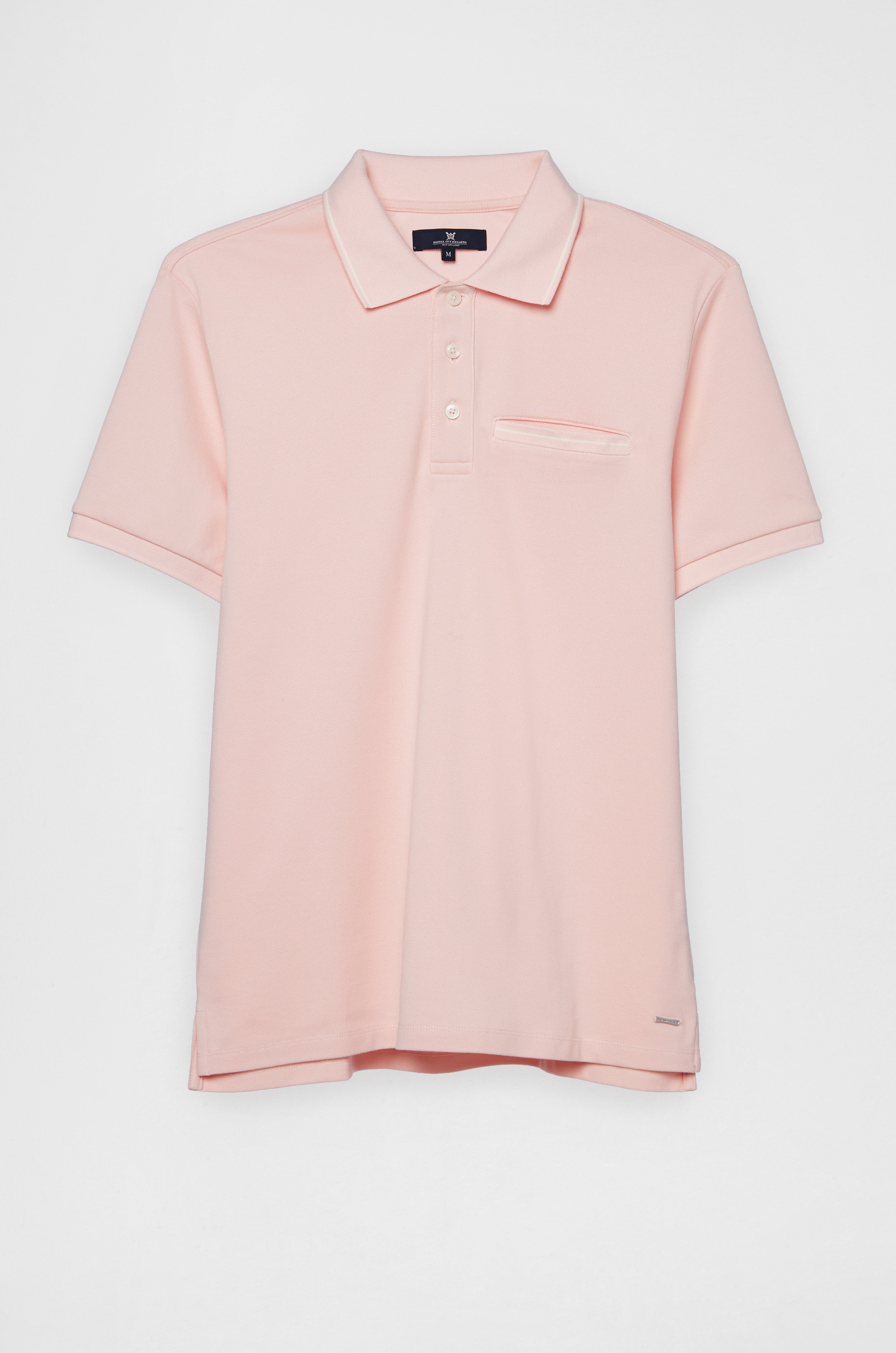 STRIPED TRIM COLLAR POLO SHIRT
