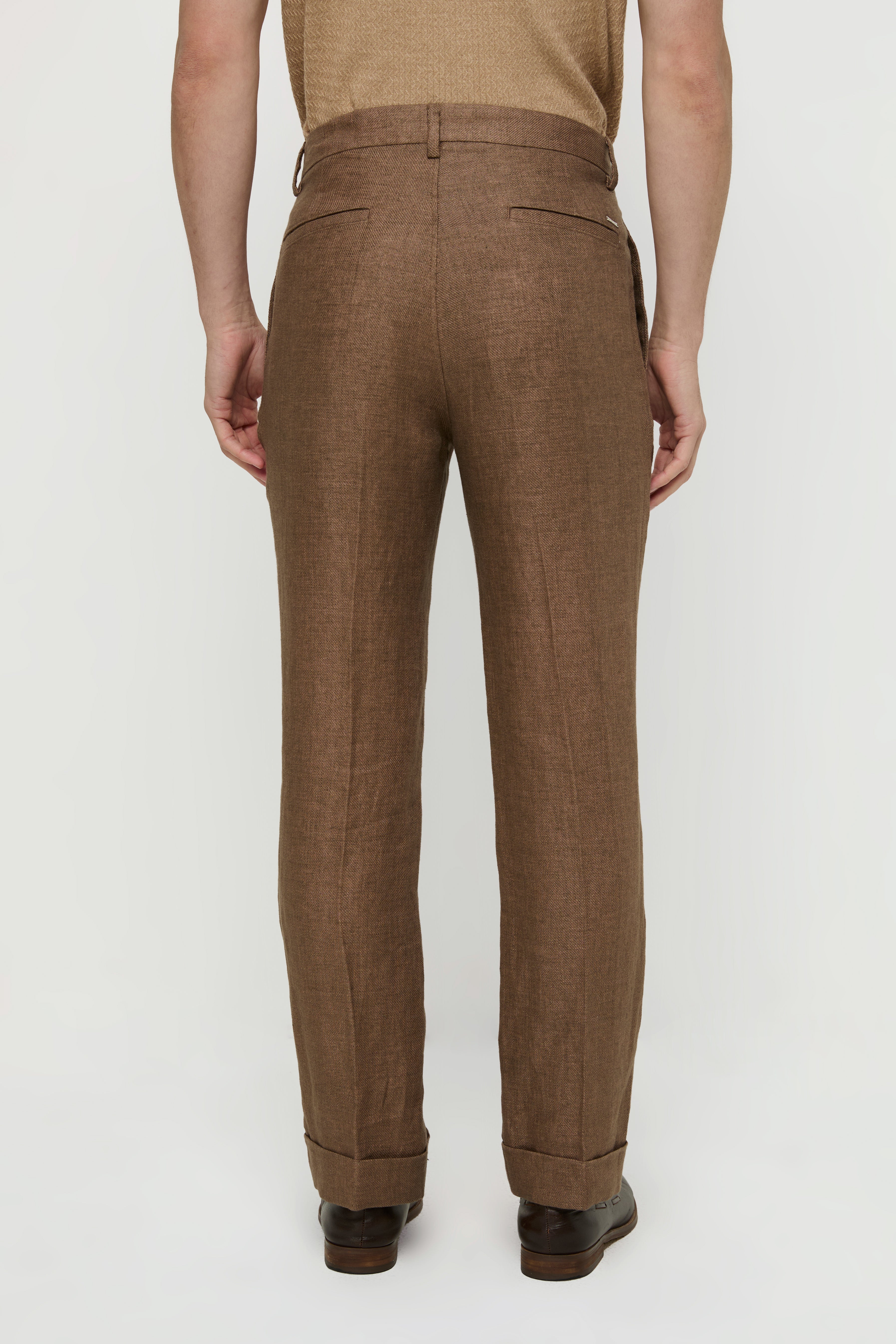 CUFFED LINEN TROUSERS