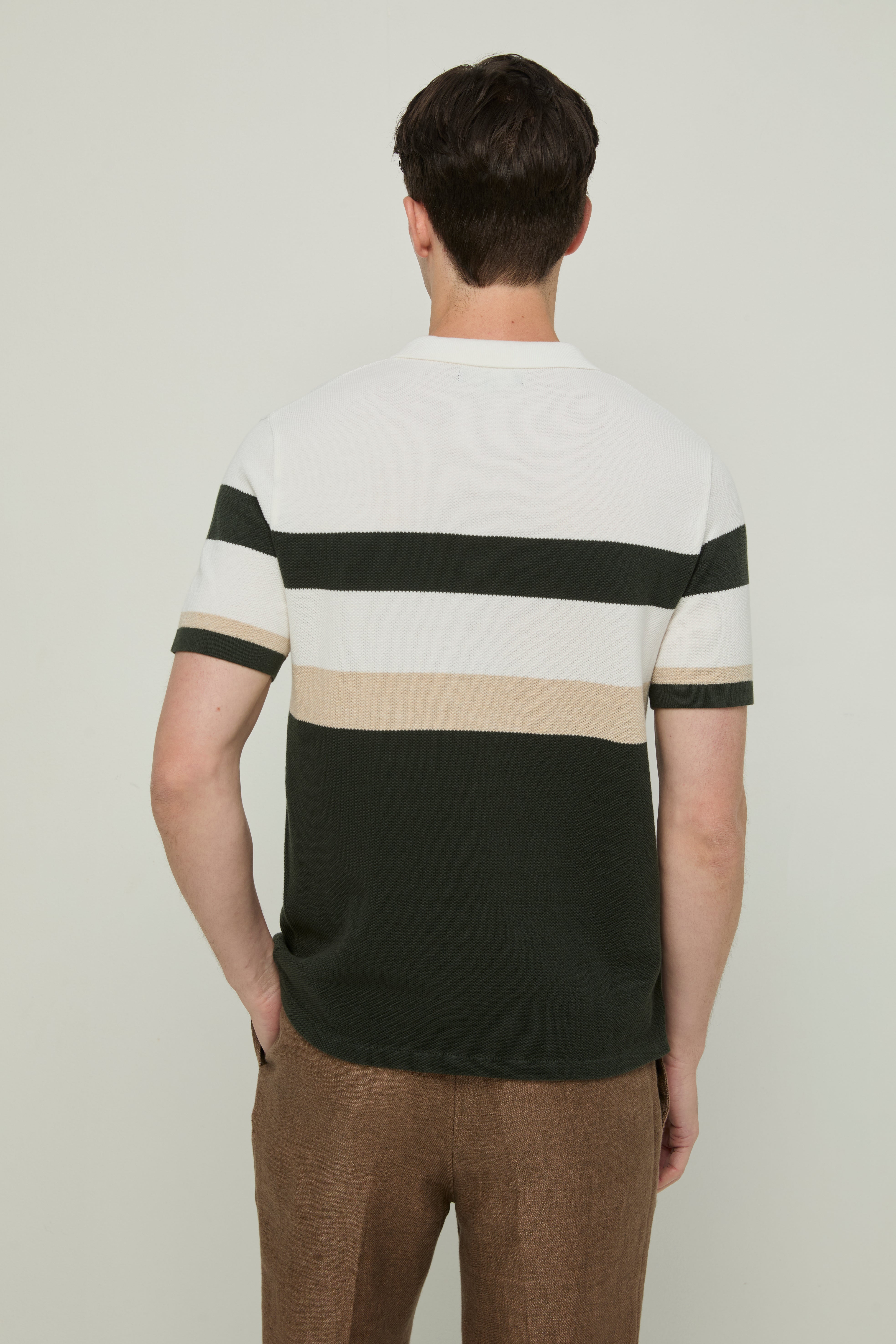 COLOUR BLOCK PIQUE KNIT POLO