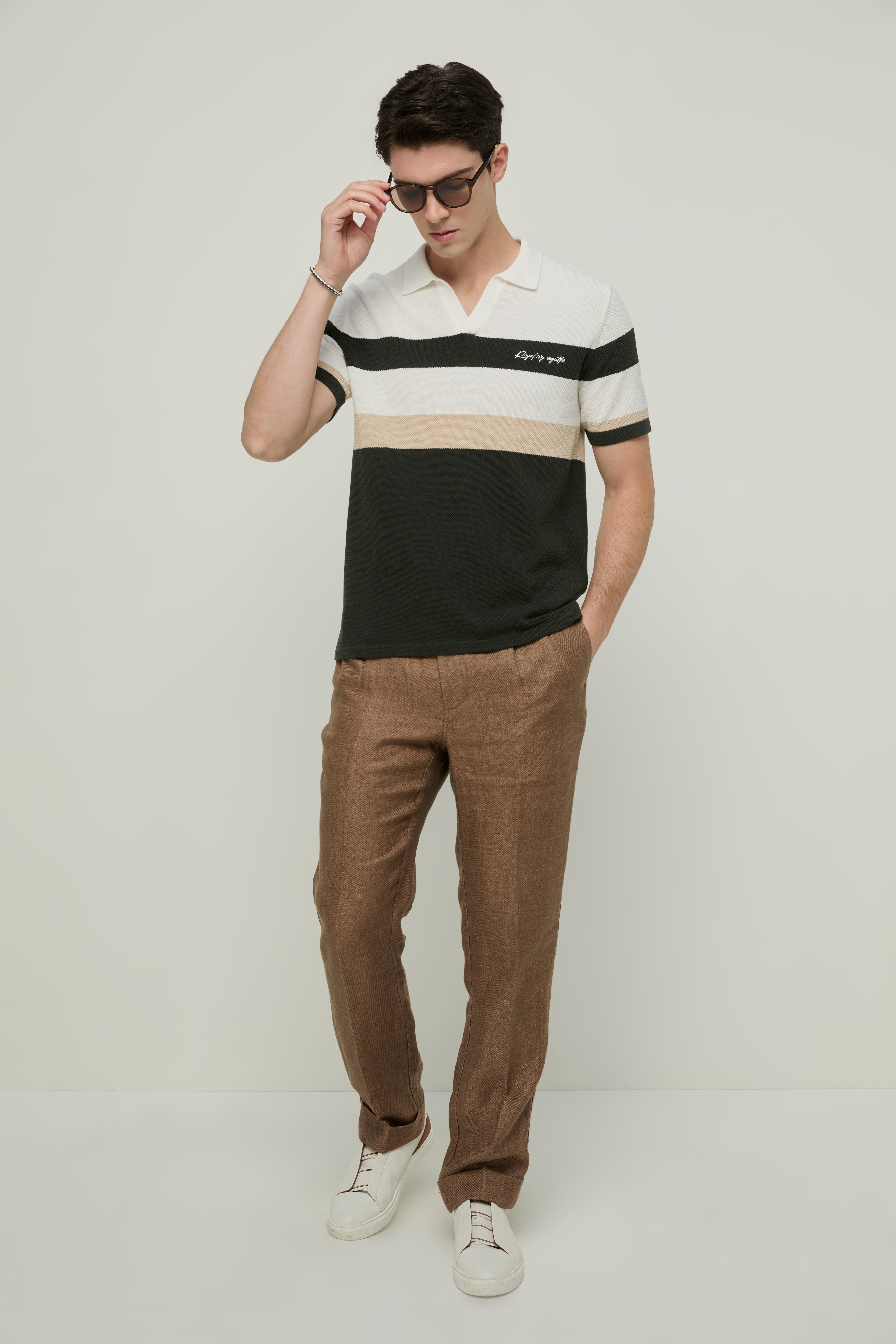 COLOUR BLOCK PIQUE KNIT POLO