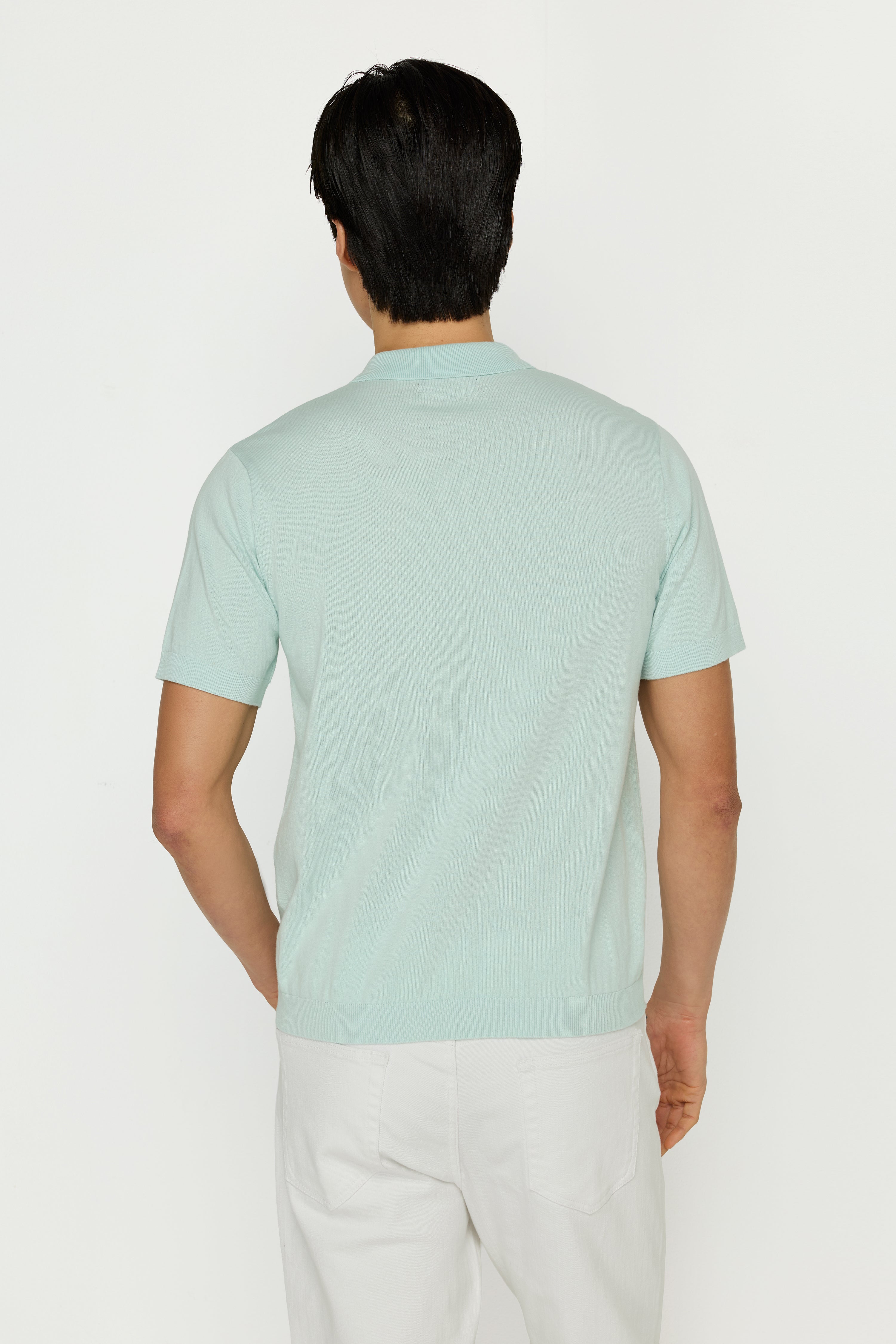 STRIPED KNIT POLO SHIRTS