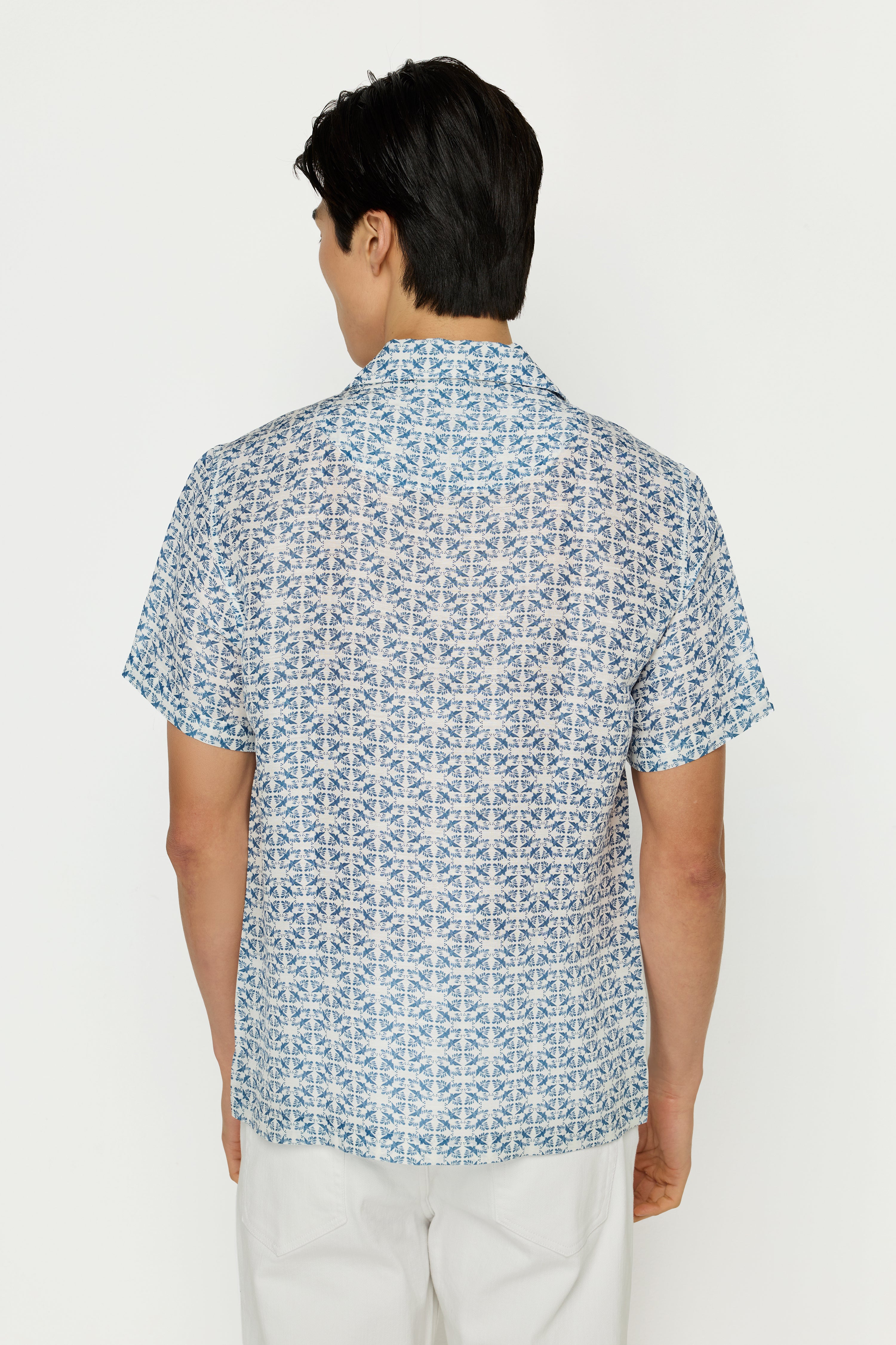 COTTON PRINTED BLUE MONOGRAM SHIRTS
