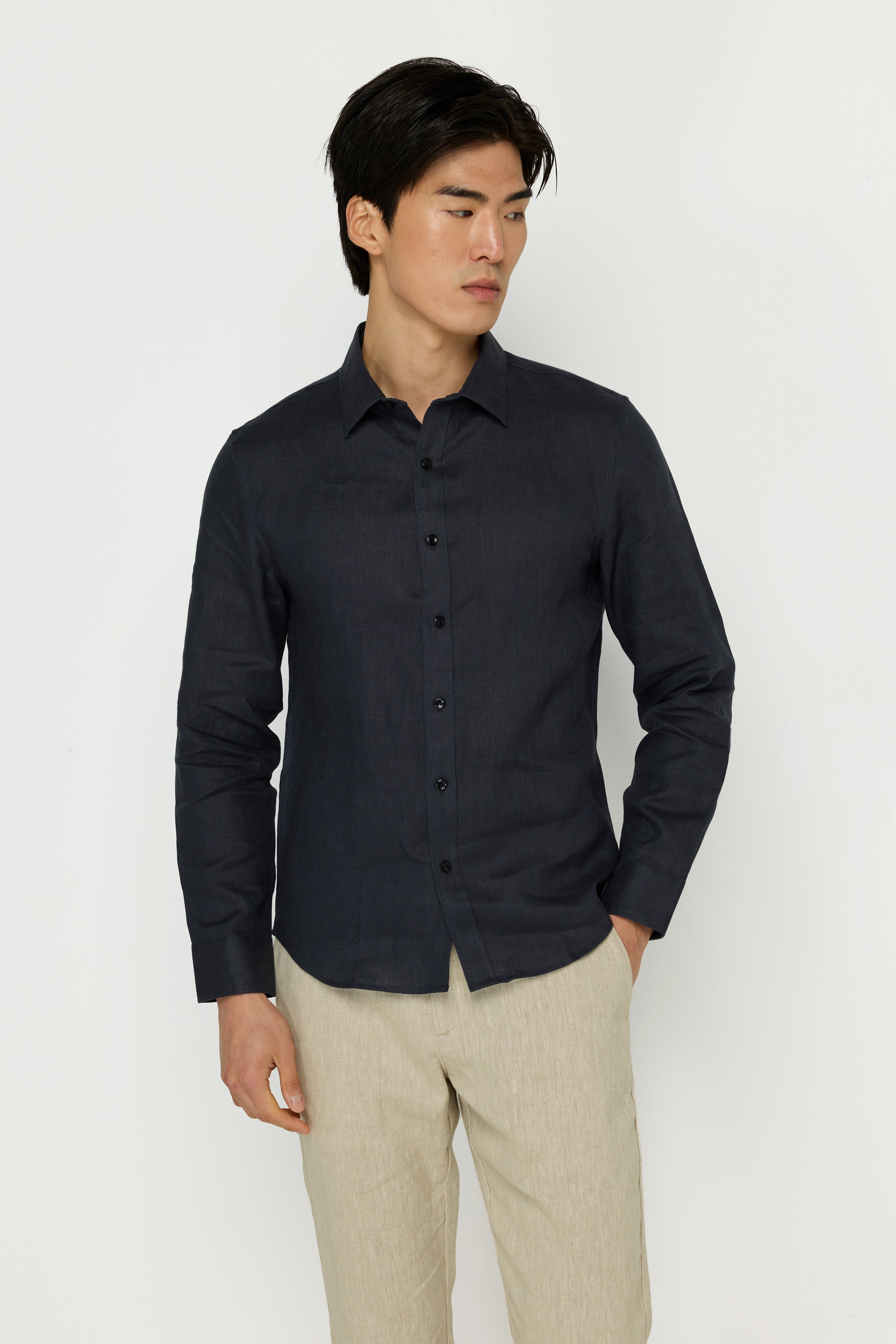 KNITTED LONG-SLEEVE POLO SHIRTS