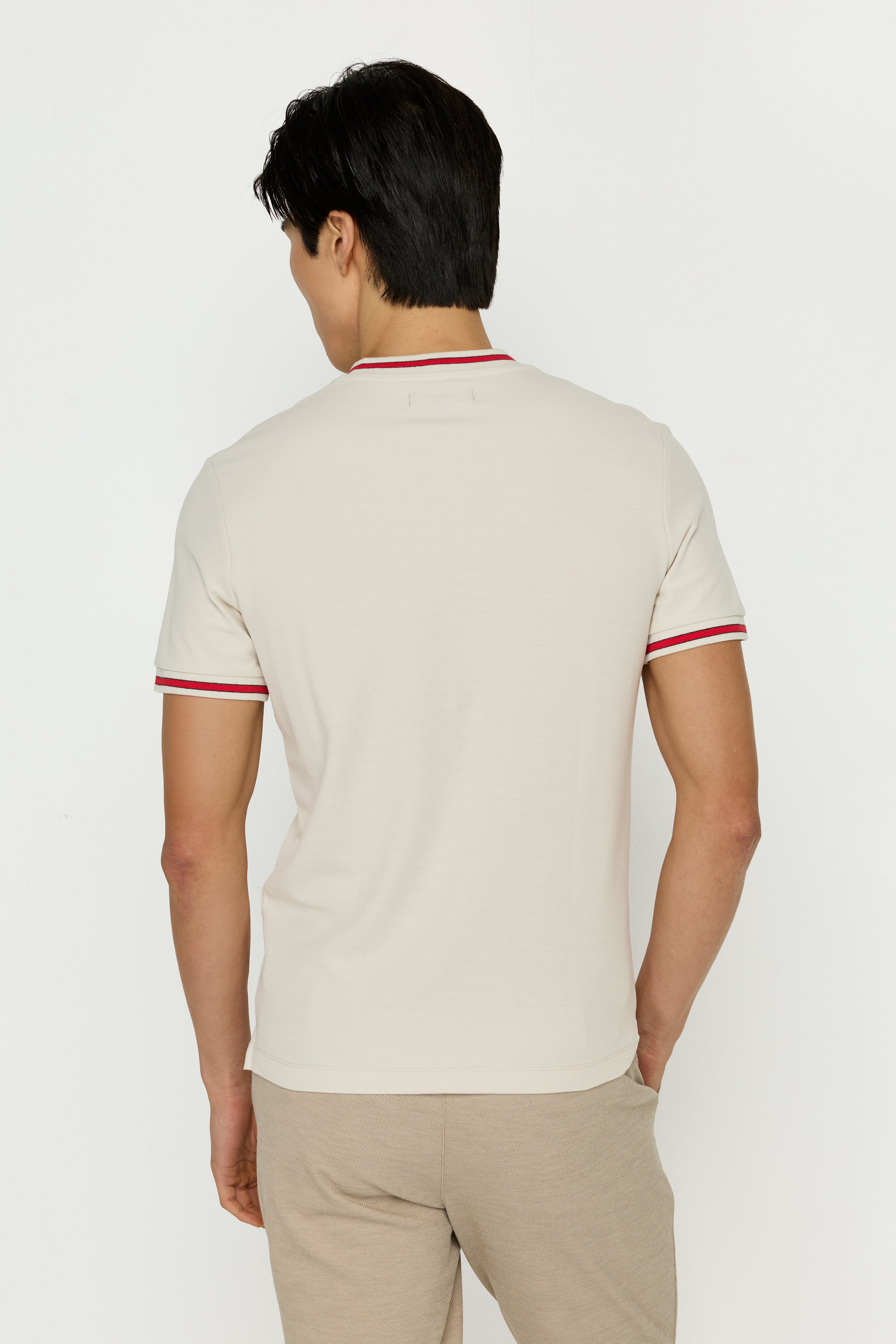 ZIPPER HENLEY PIQUE T-SHIRTS