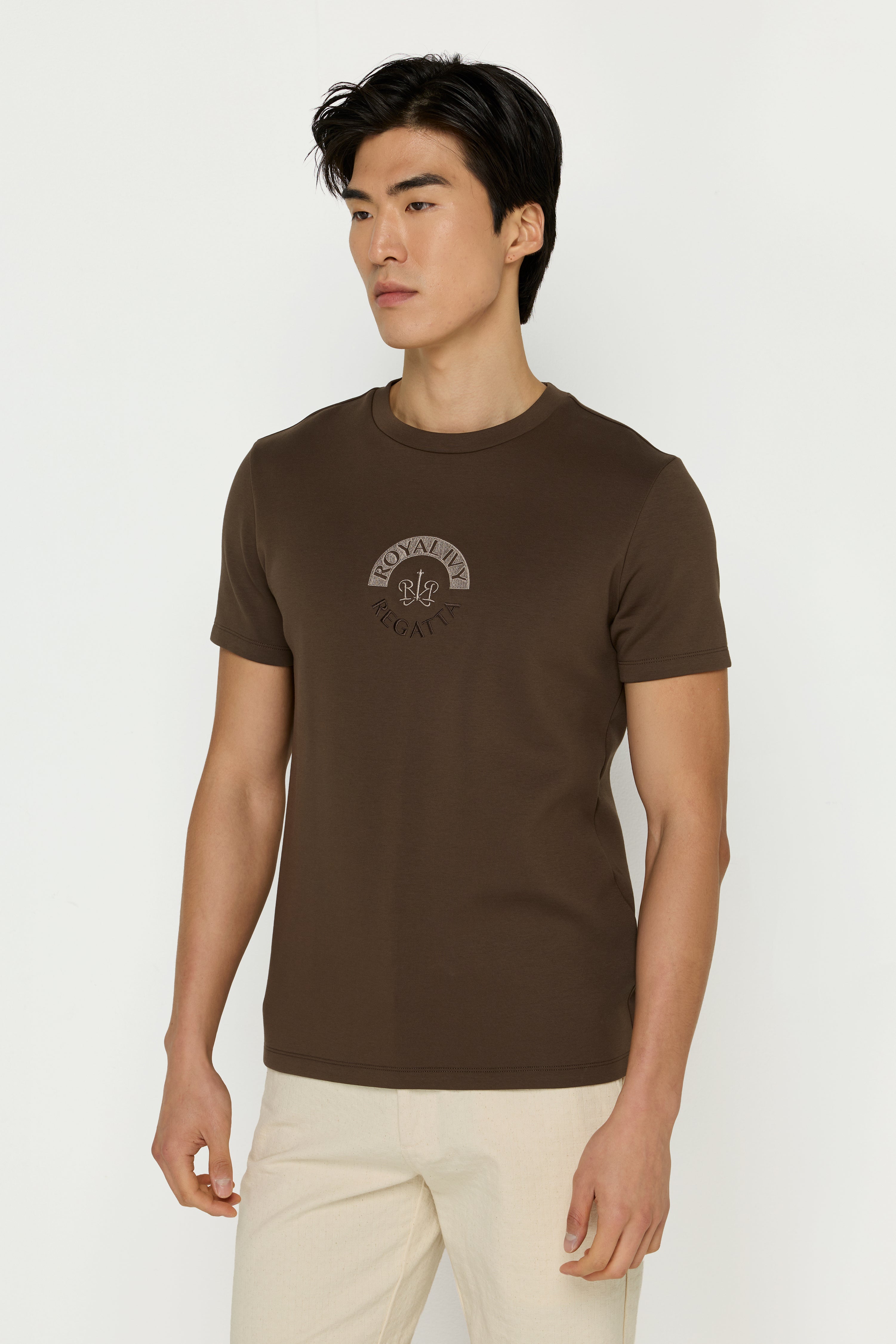 COTTON JERSEY EMBROIDERY LOGO T-SHIRTS