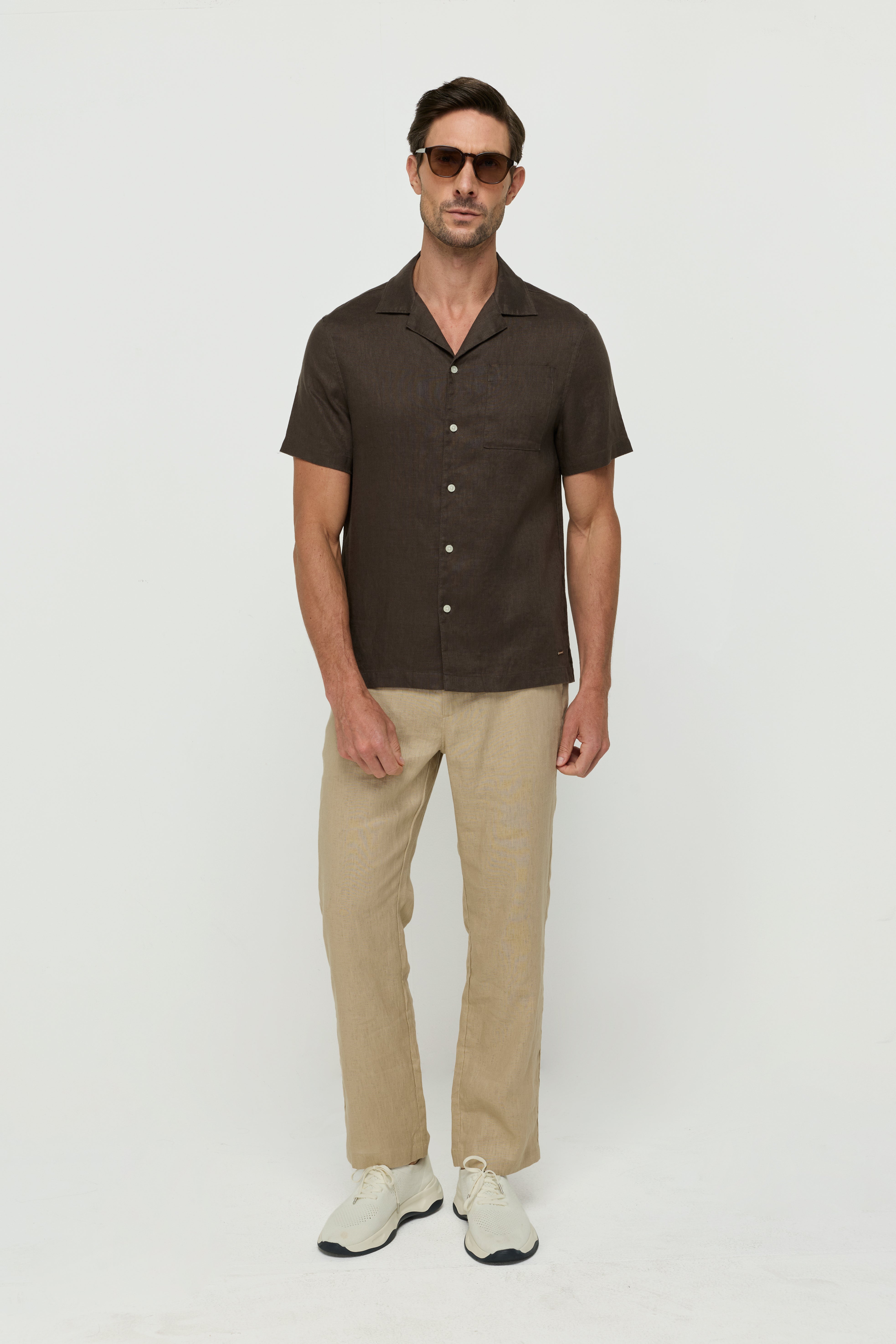 เสื้อเชิ้ตผ้าลินินถัก