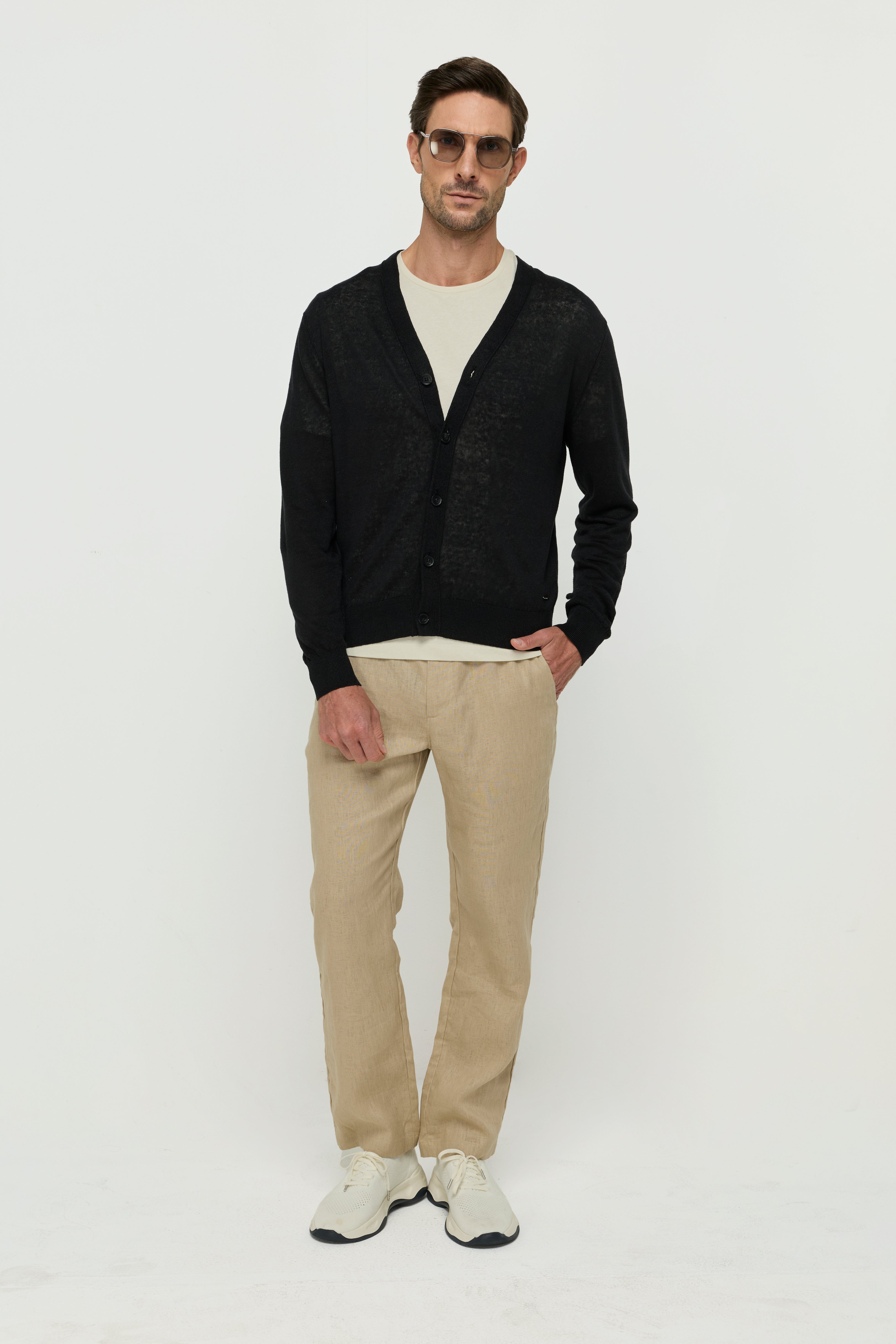 LINEN CARDIGAN KNITWEAR PULLOVERS