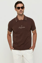 เสื้อโปโลผ้าถักลายริบร่อง 