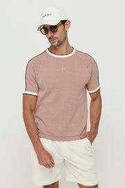 GEO-PATTERN RAGLAN CREWNECK T-SHIRT