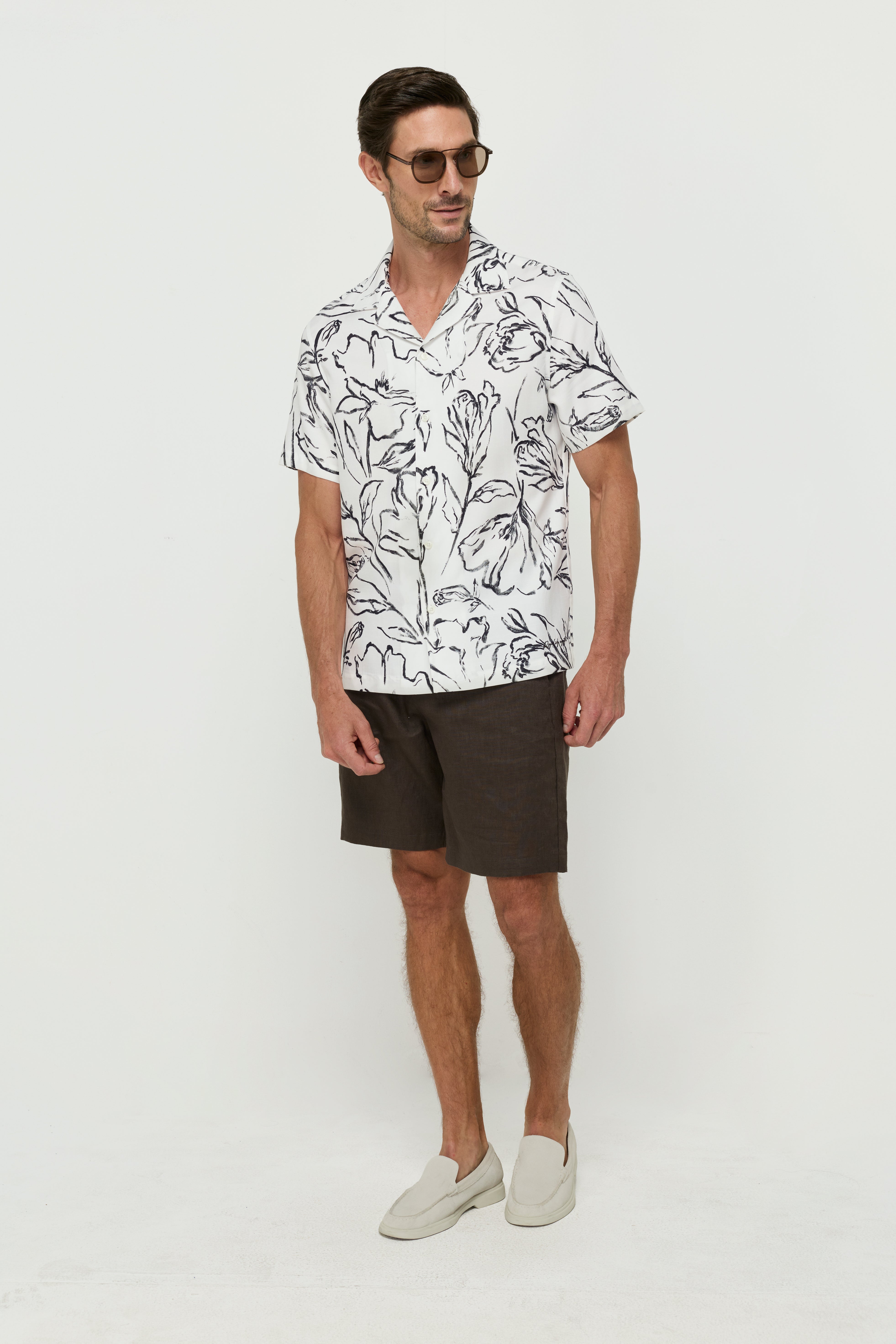 OFF WHITE PRINTED FLOWER SHIRTS