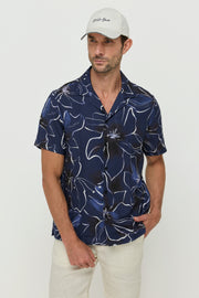 NAVY PRINTED FLORAL SHIRTS