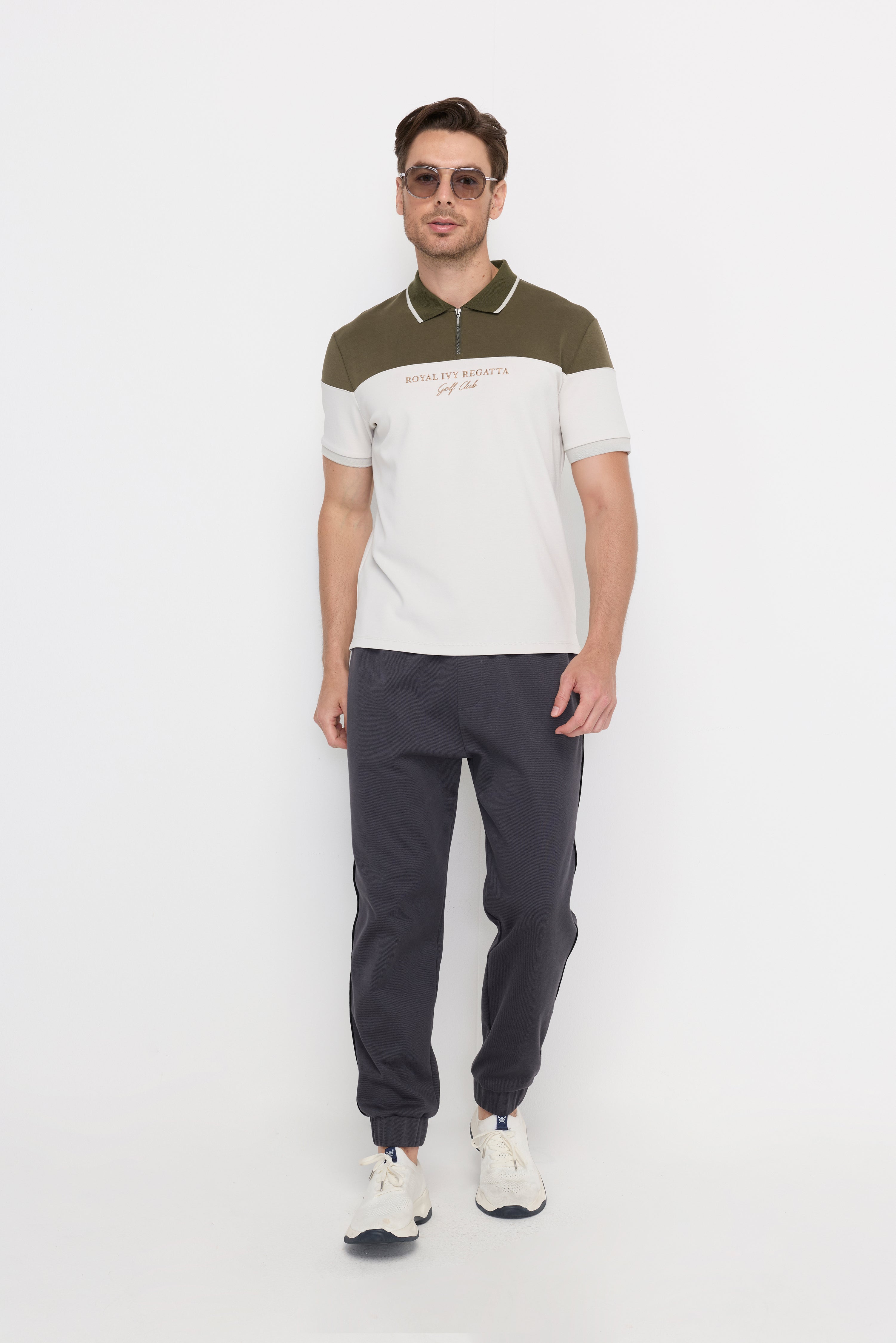 AEROSTRIPE LUXE ZIP POLO