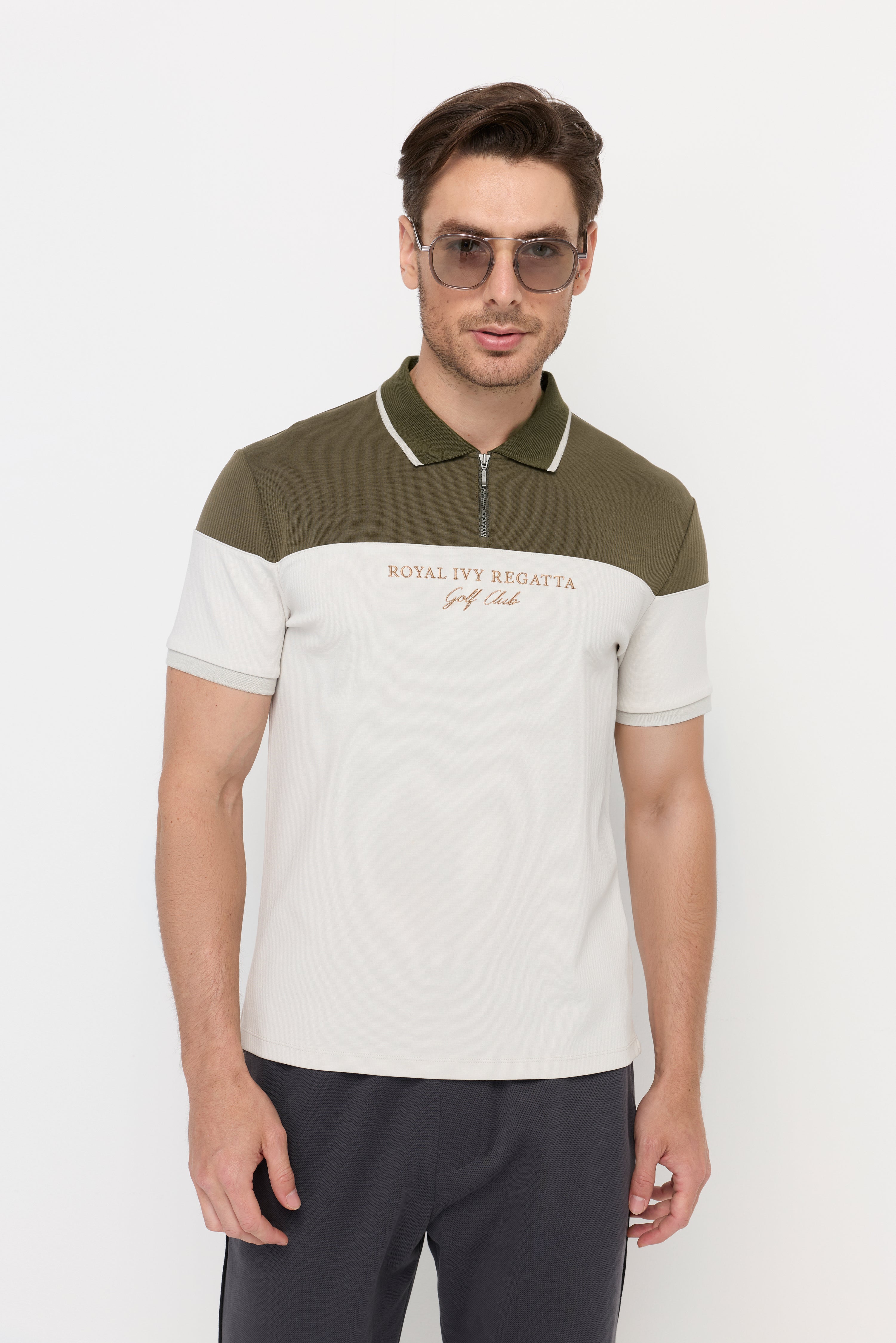 AEROSTRIPE LUXE ZIP POLO