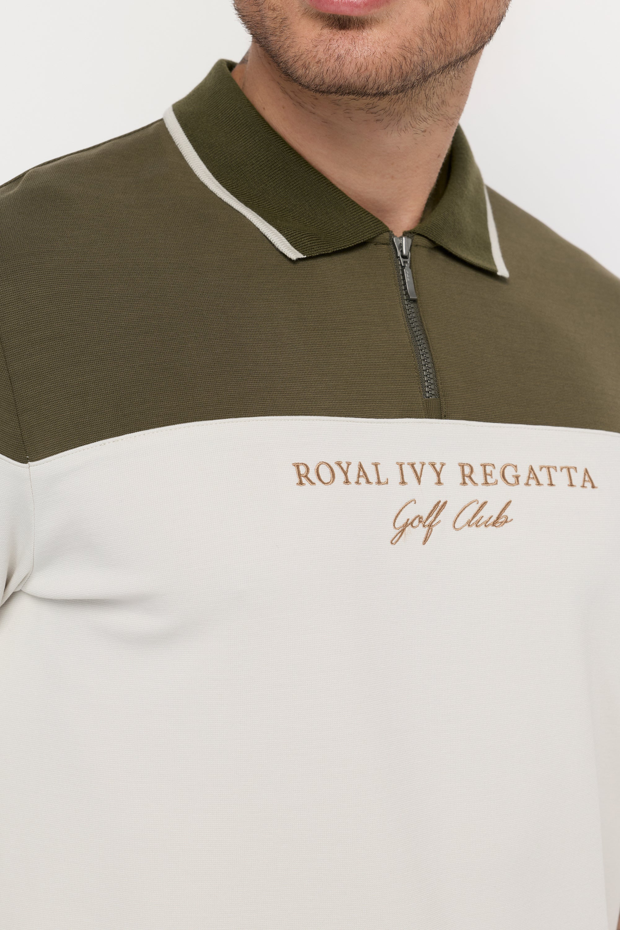AEROSTRIPE LUXE ZIP POLO