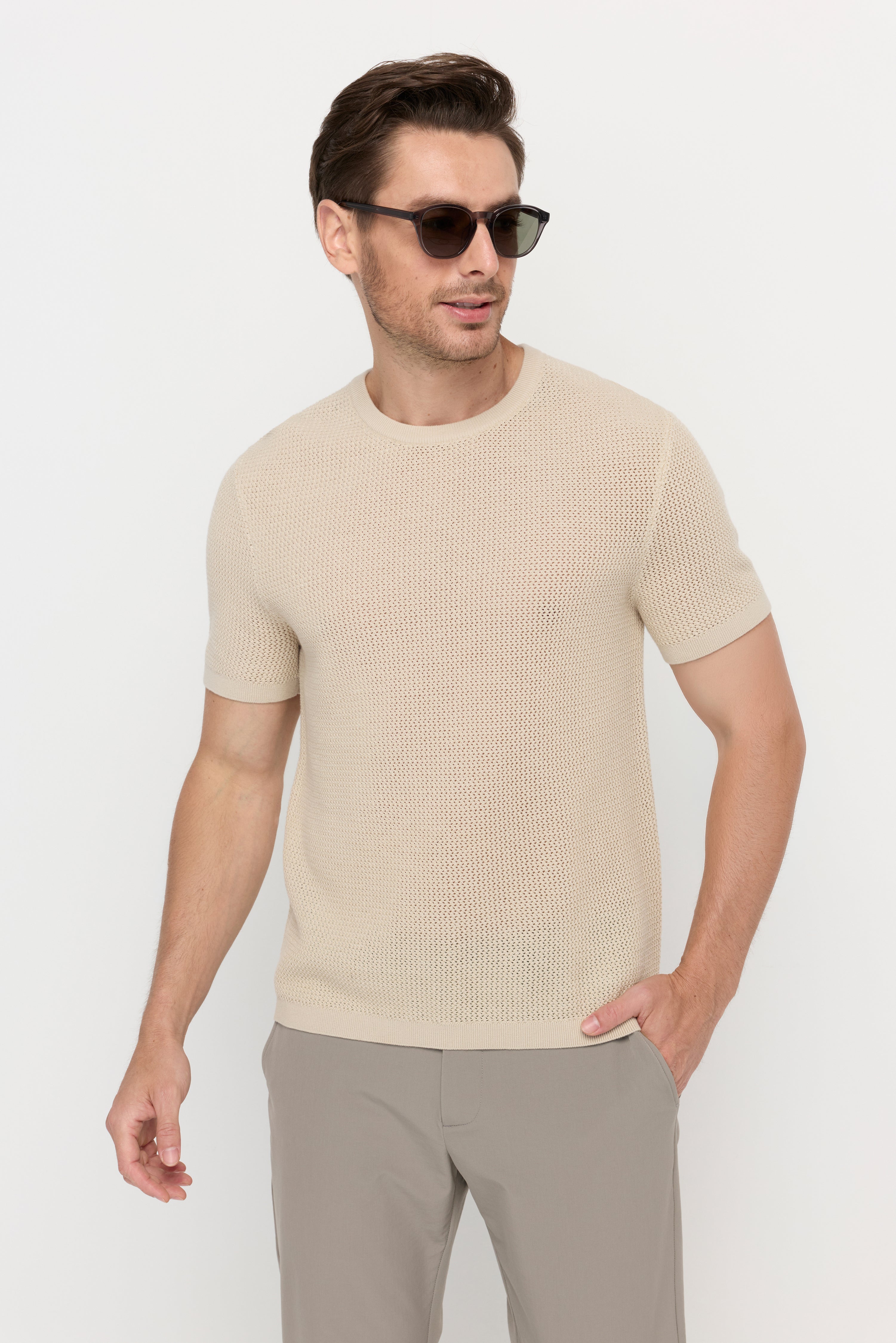 MESH KNIT T-SHIRT
