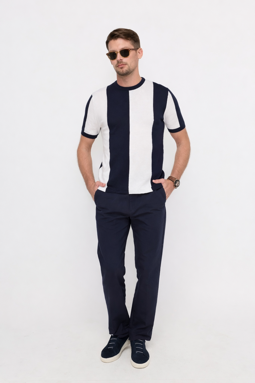 CLASSIC STRAIGHT-LEG TAILORED TROUSERS