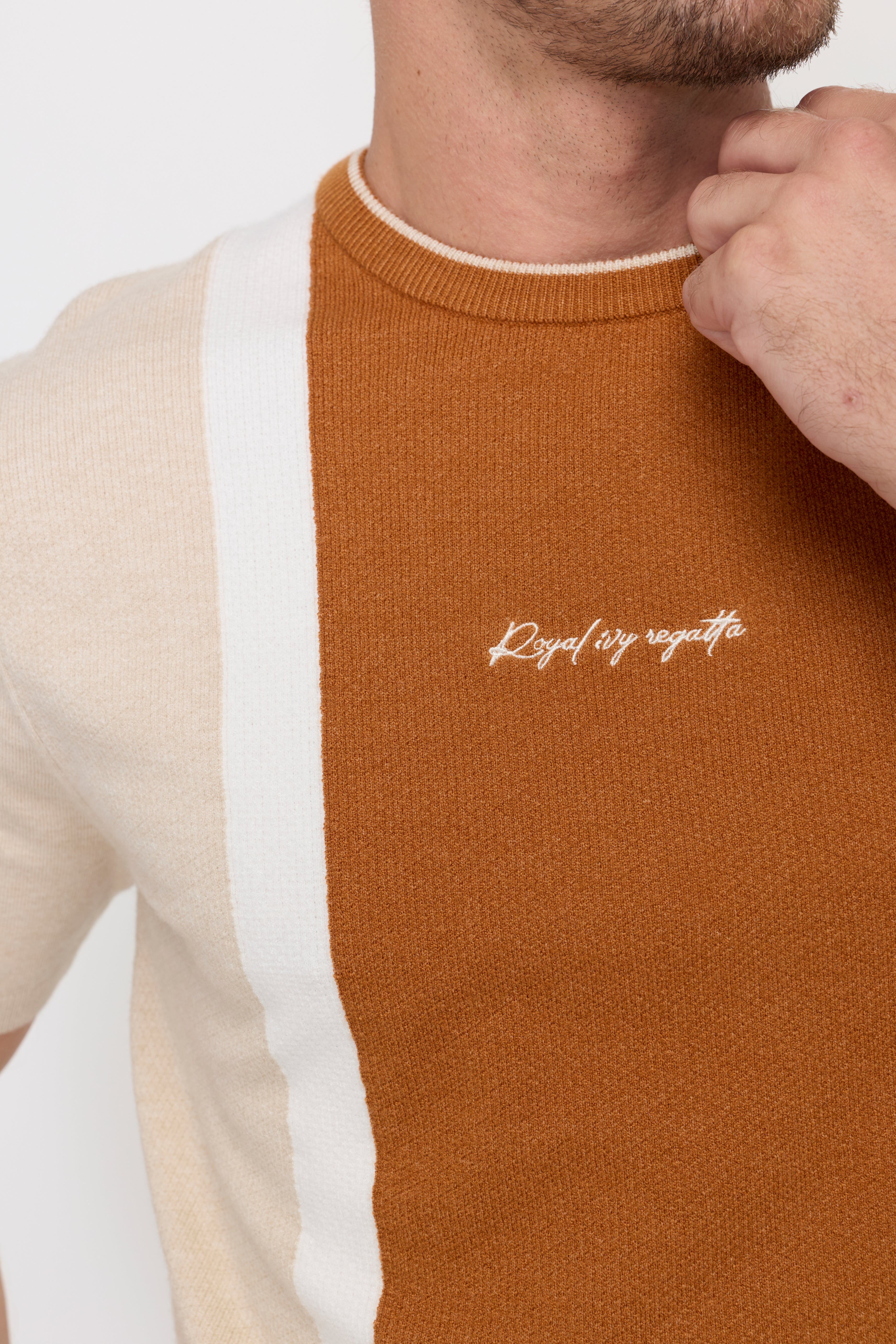 COLORBLOCK KNIT PANEL T-SHIRT