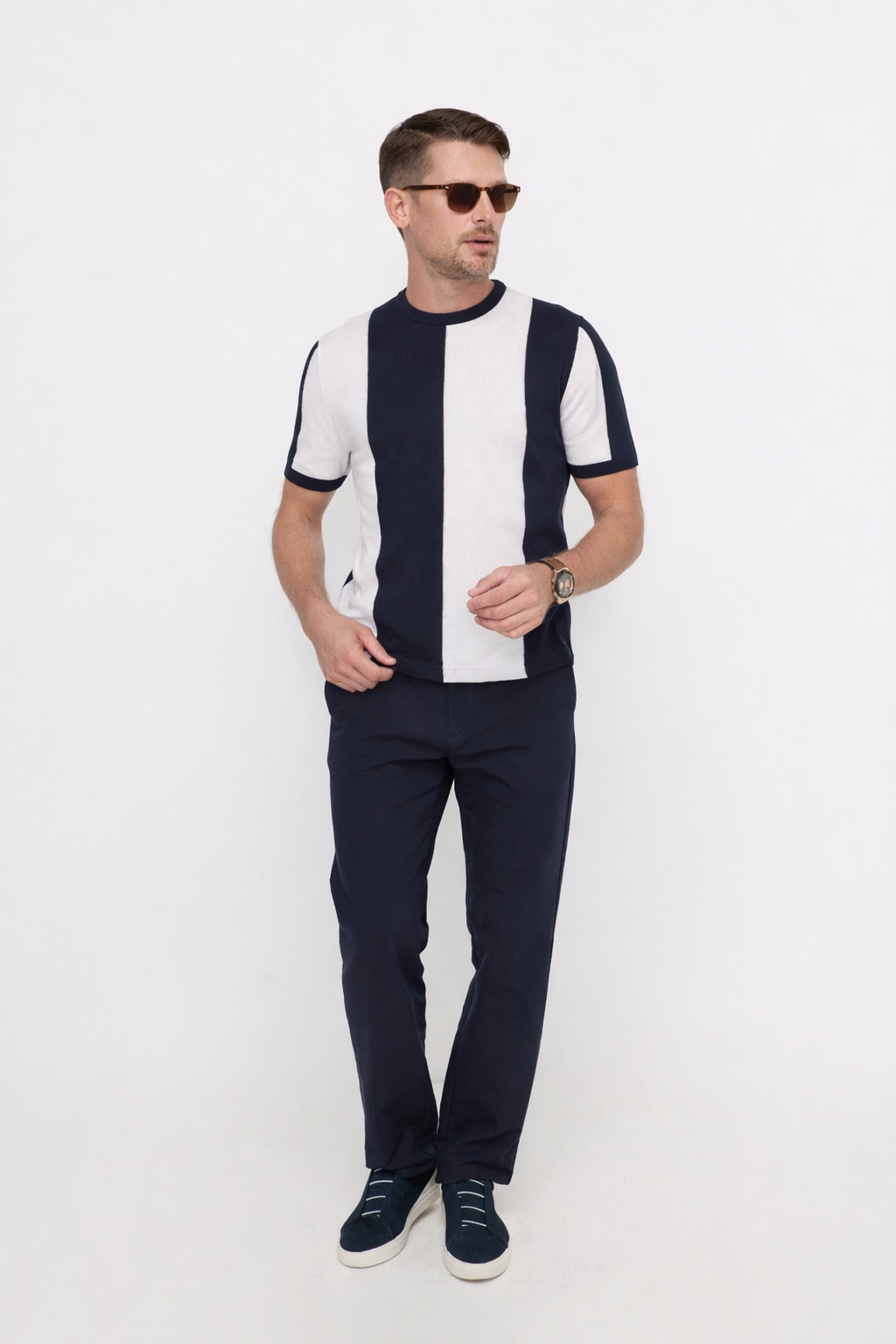 KNITWEAR COLOR BLOCK T-SHIRT