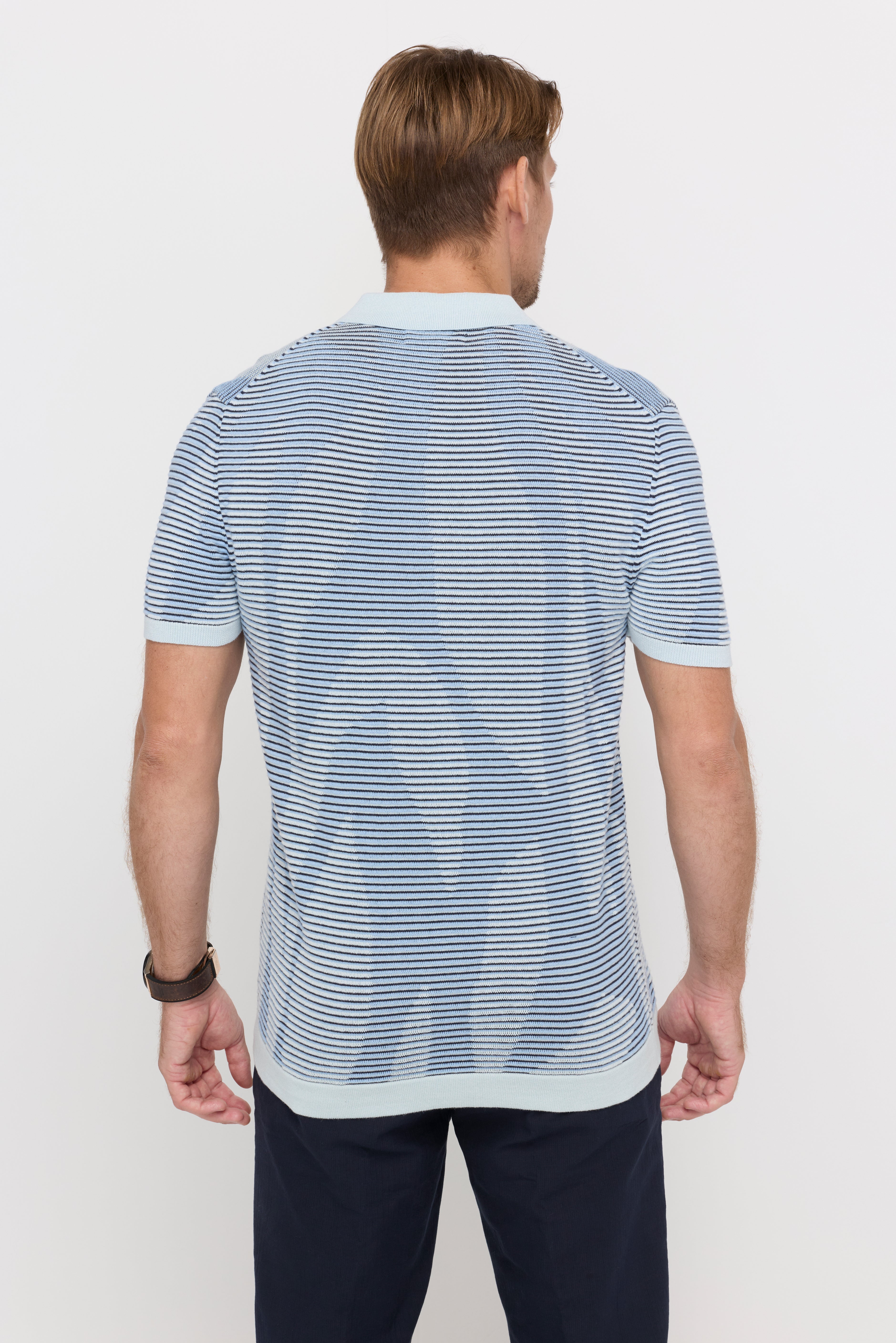KNITWEAR FLORAL TEXTURE POLO