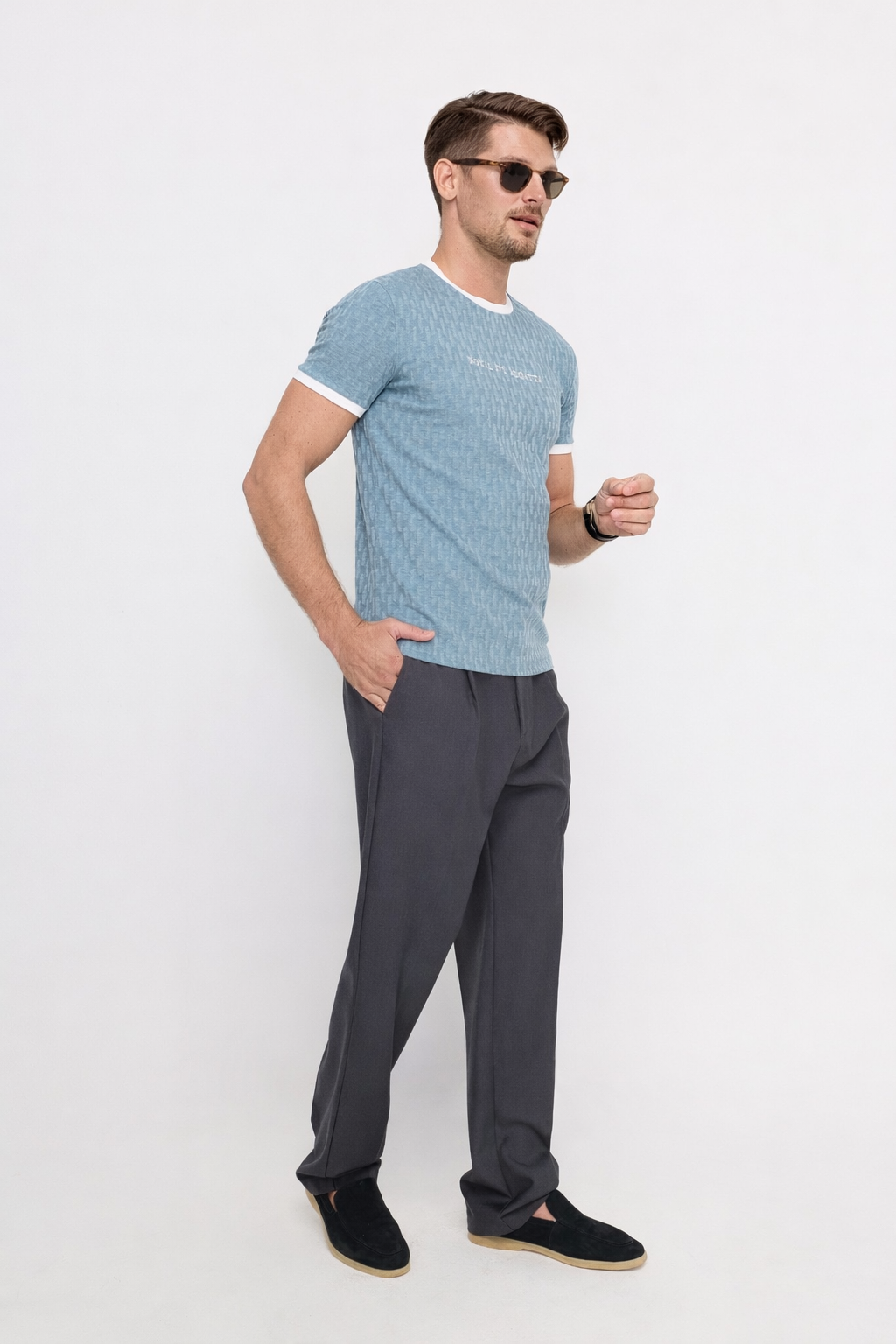 JERSEY WITH LOGO DETAIL T-SHIRT