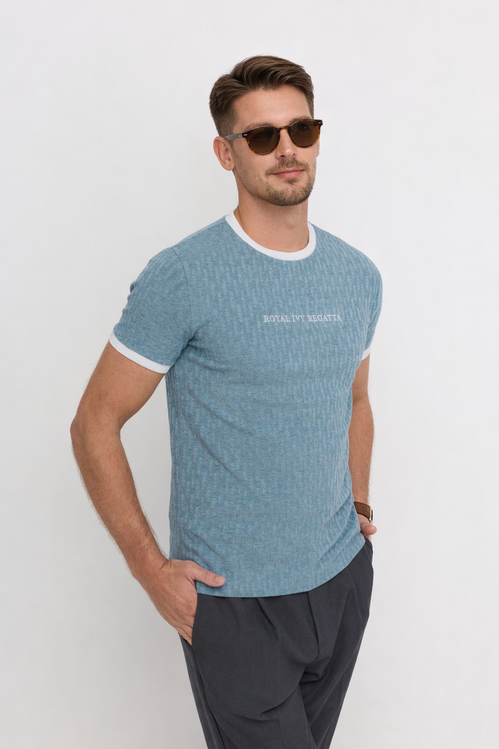 JERSEY WITH LOGO DETAIL T-SHIRT