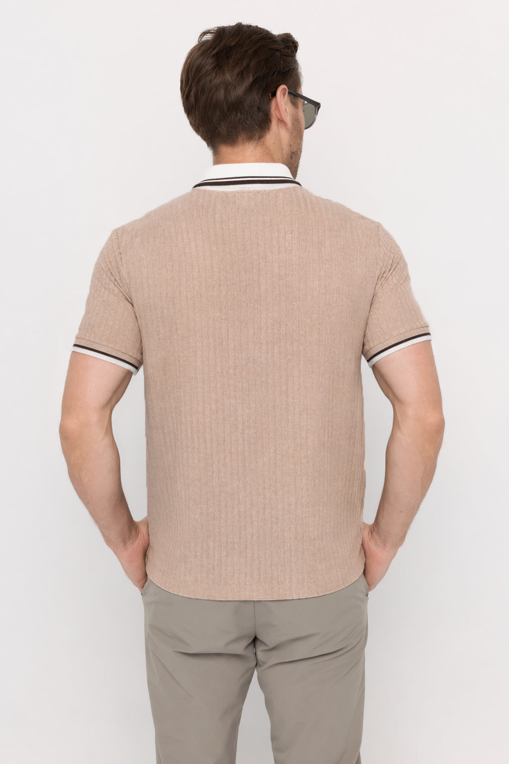 COTTON-JERSEY ACTIVE SLIM-FIT ZIPPER POLO SHIRT