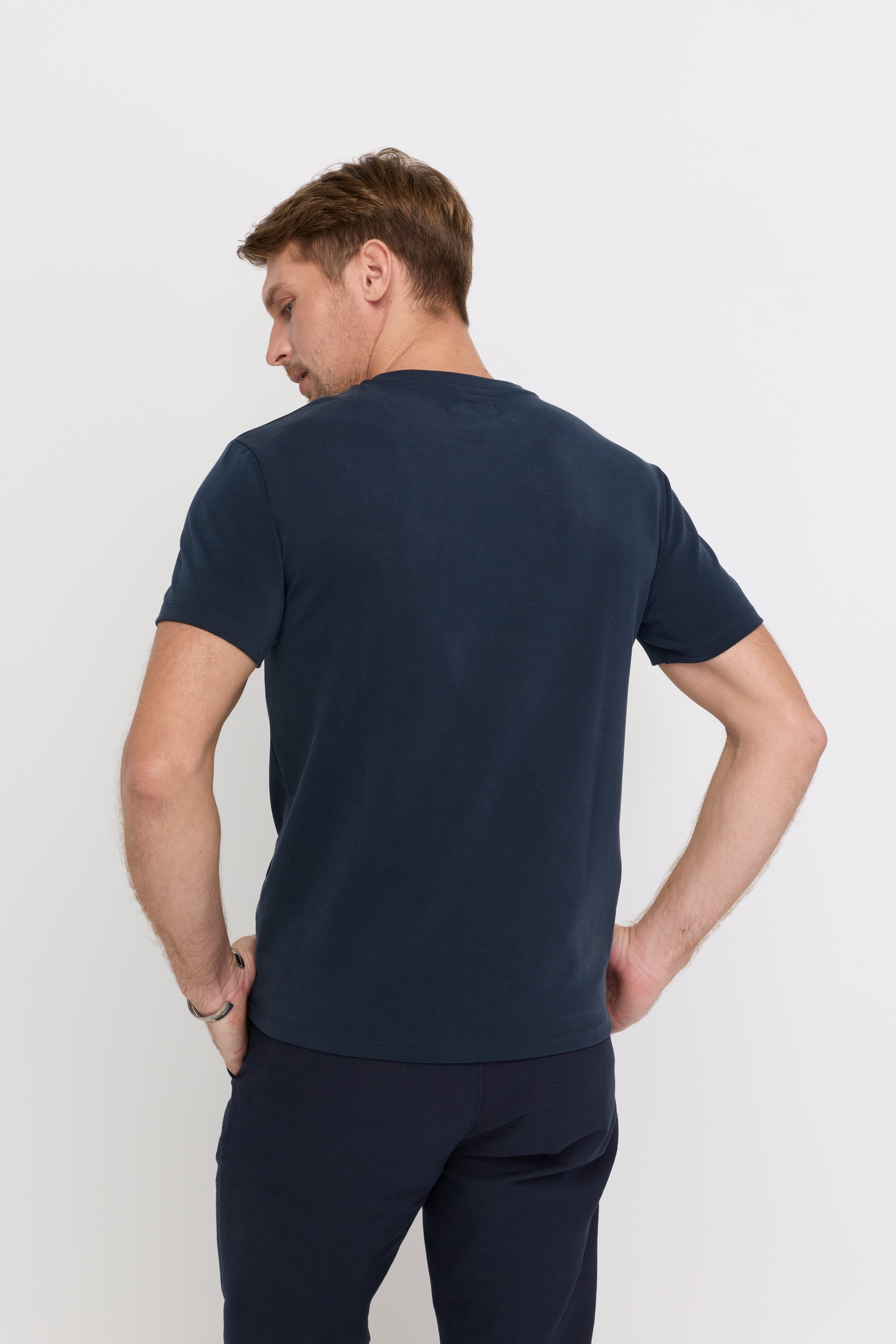 MIDNIGHT BLUE RELAXED-FIT COTTON T-SHIRT