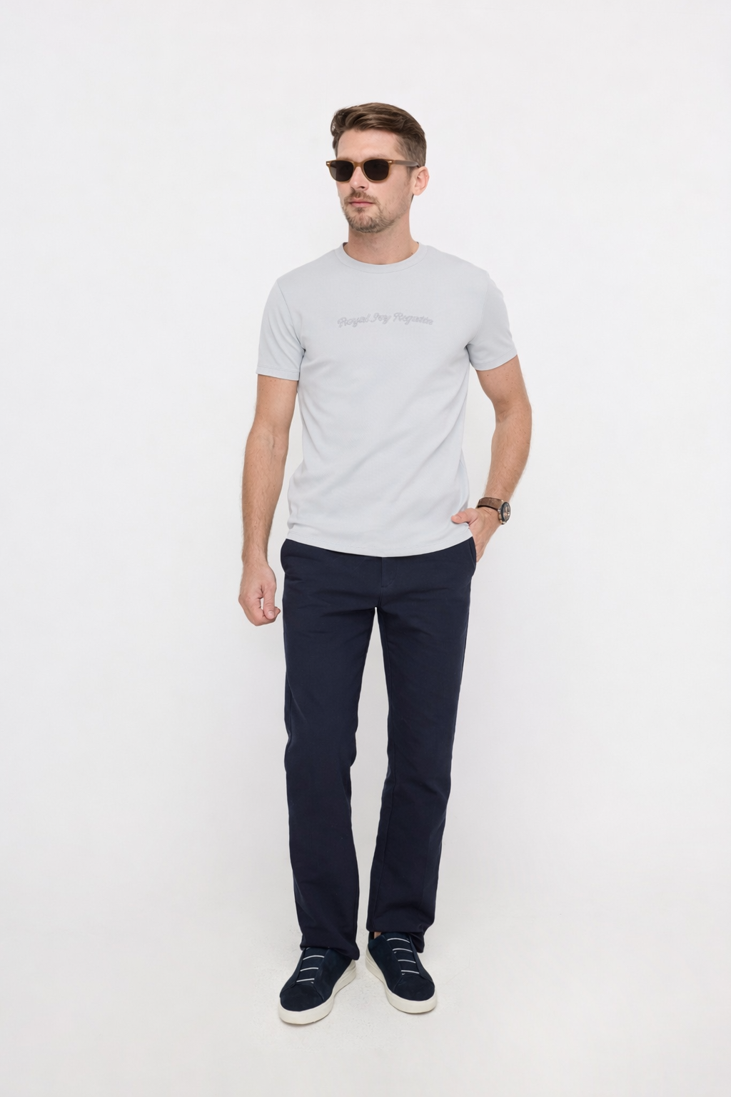 BABY BLUE RELAXED-FIT COTTON T-SHIRT