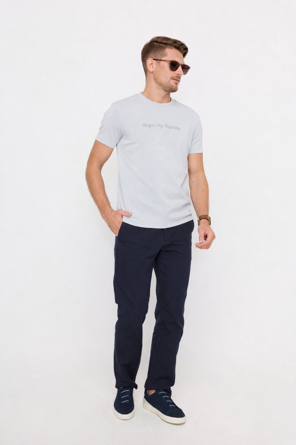 BABY BLUE RELAXED-FIT COTTON T-SHIRT