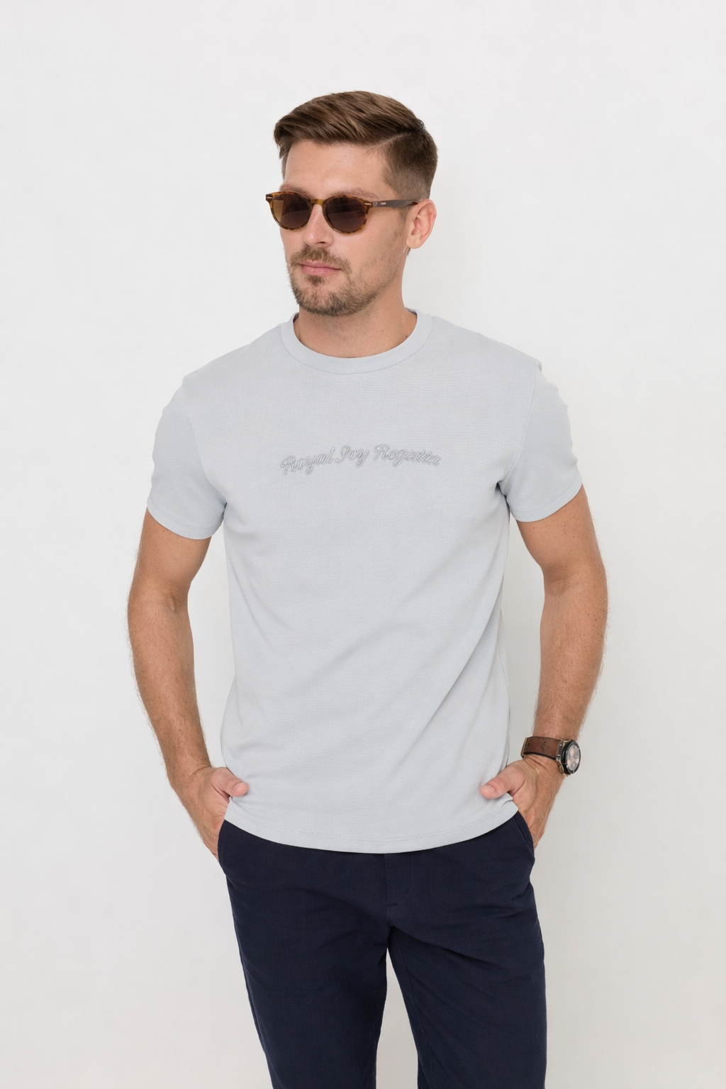 BABY BLUE RELAXED-FIT COTTON T-SHIRT