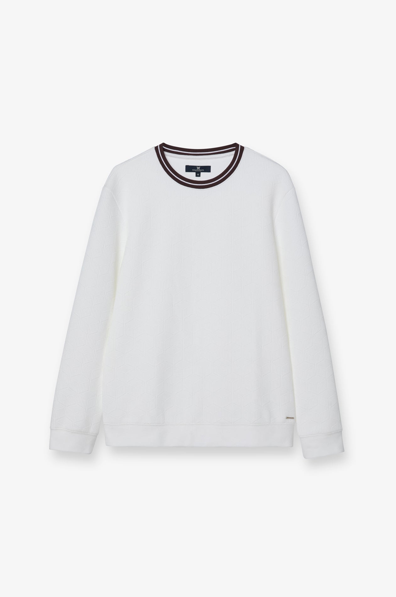 TEXTURED CONTRAST COLLAR SWEATSHIRTS