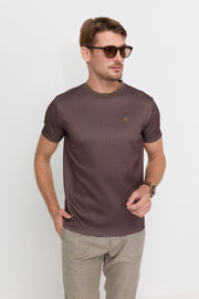 FINE STRIPE TEXTURED T-SHIRT