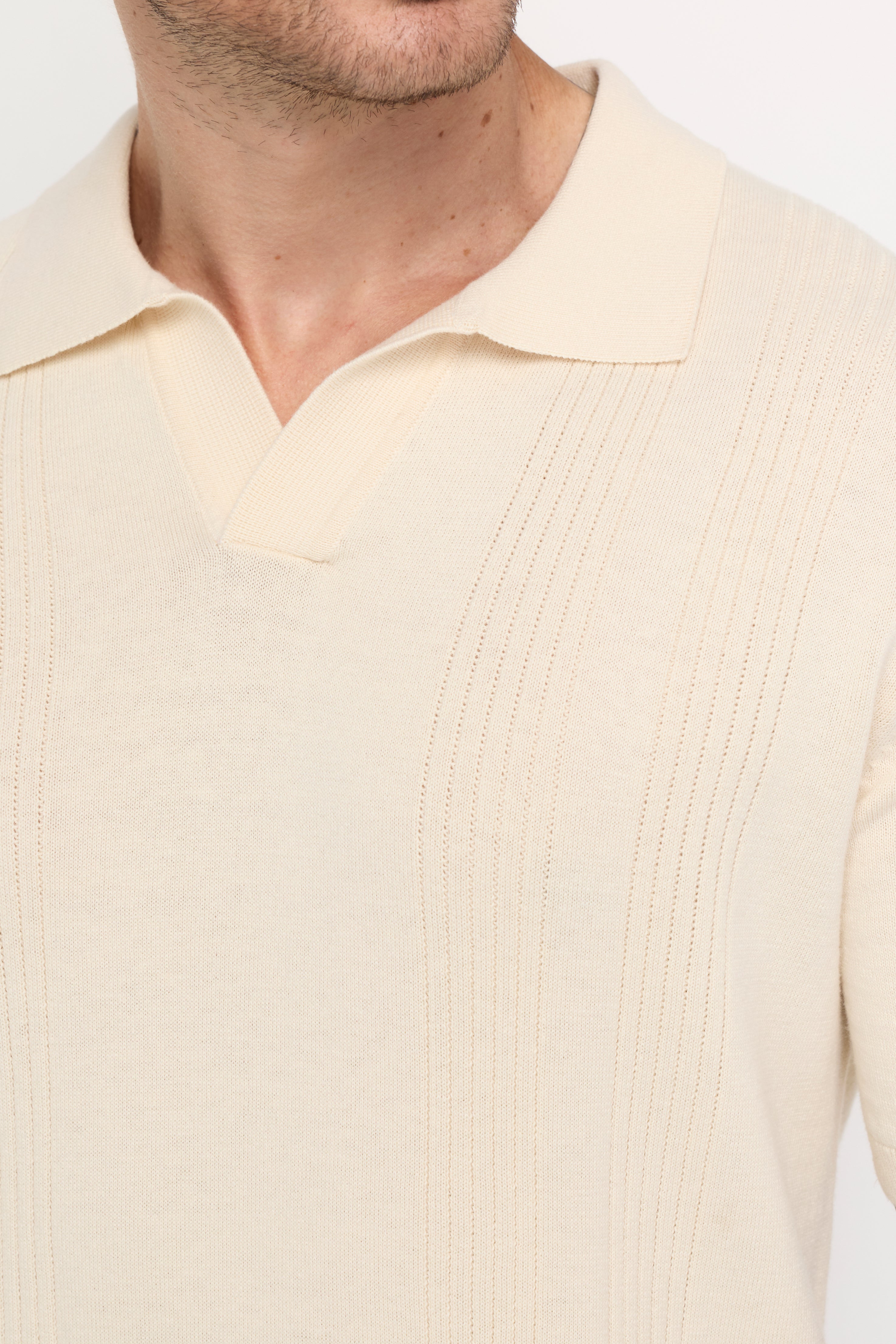 IVORY LINE KNIT POLO