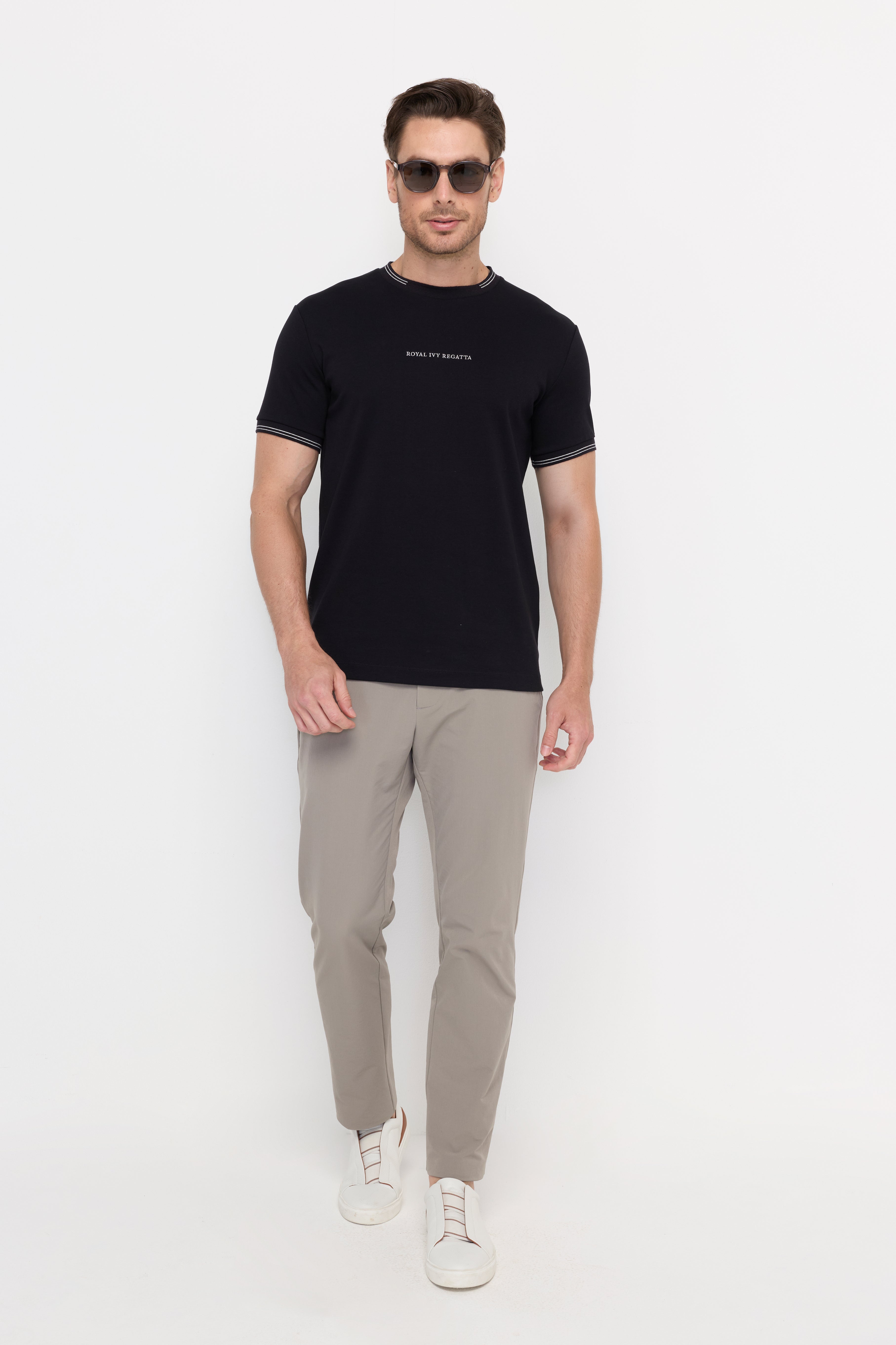 SIGNATURE CONTRAST TRIM CREWNECK TEE
