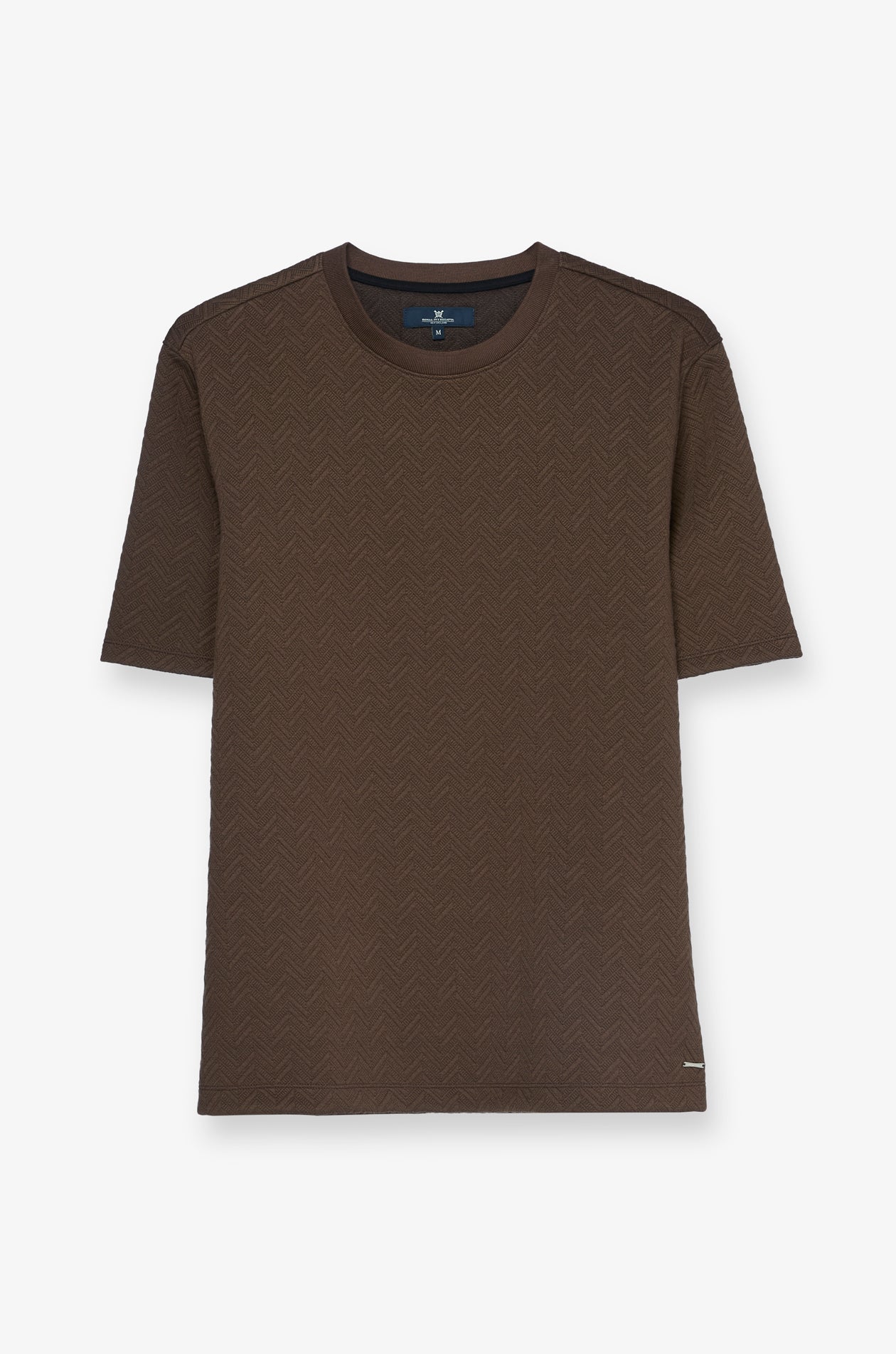 JACQUARD TEXTURE CREW NECK T-SHIRT