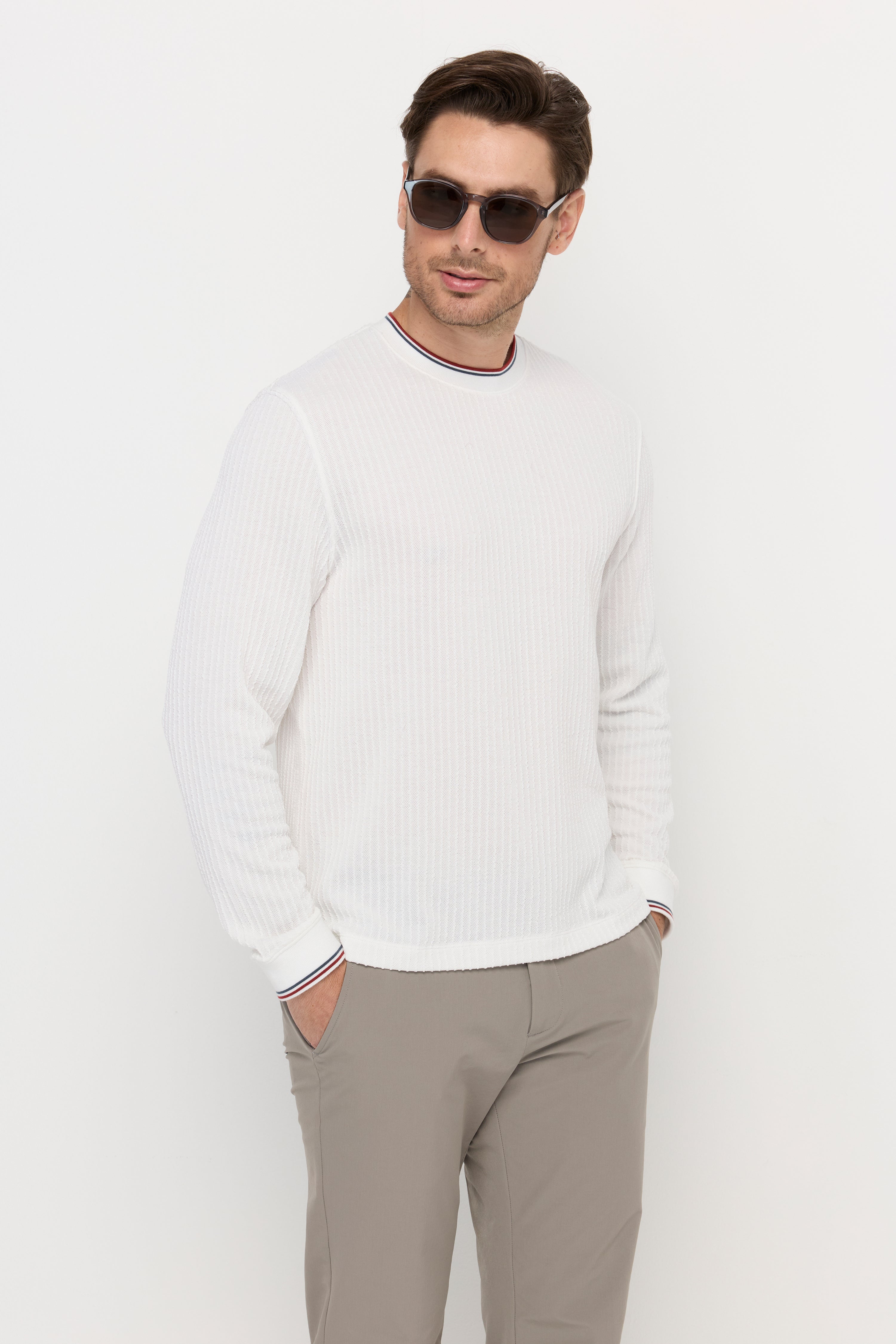 ESSENTIAL RIBBED LONG SLEEVE TEE