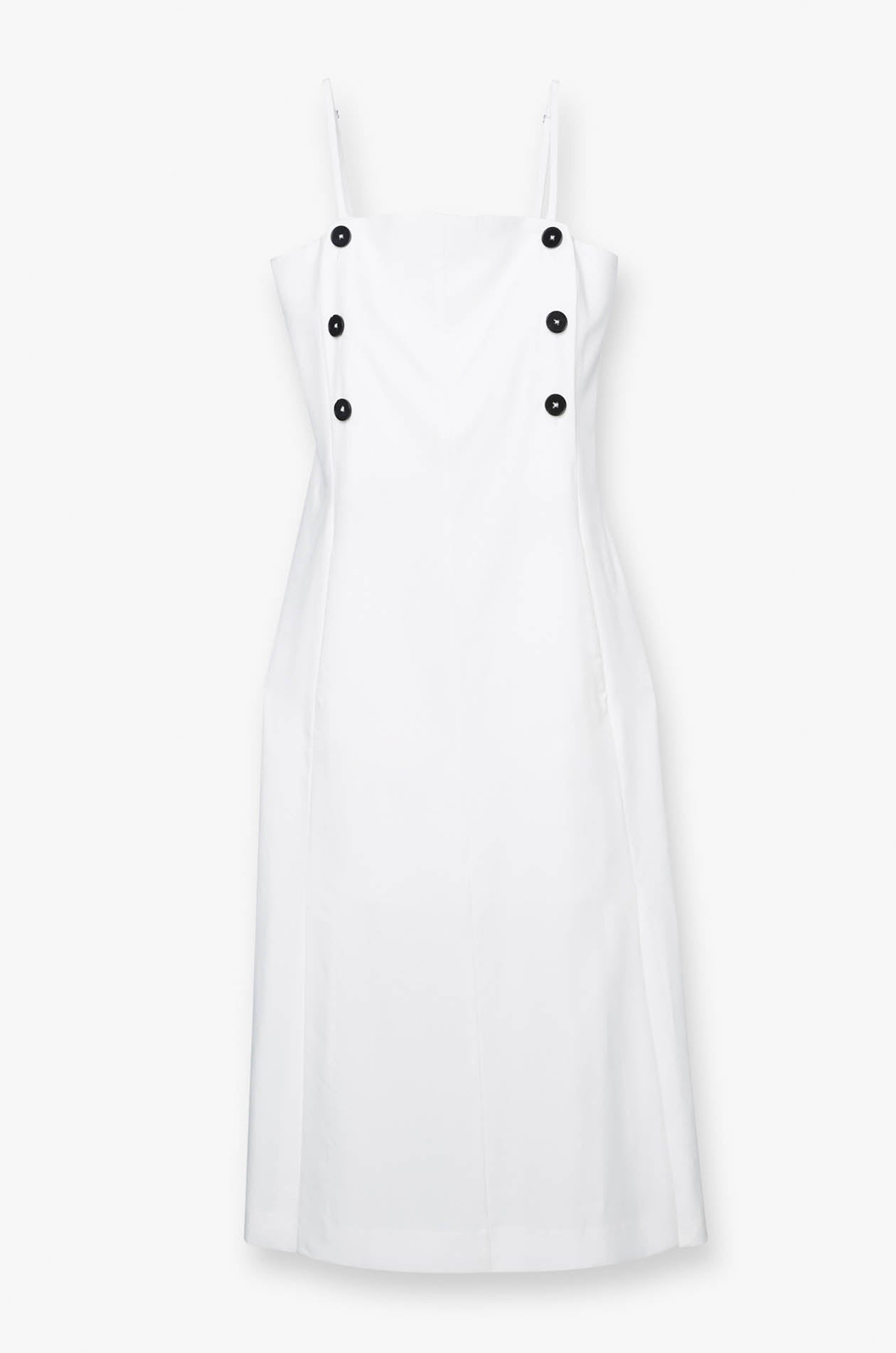 SIDE BUTTON MIDI DRESS