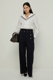 BUTTONED WIDE LEG PANTS