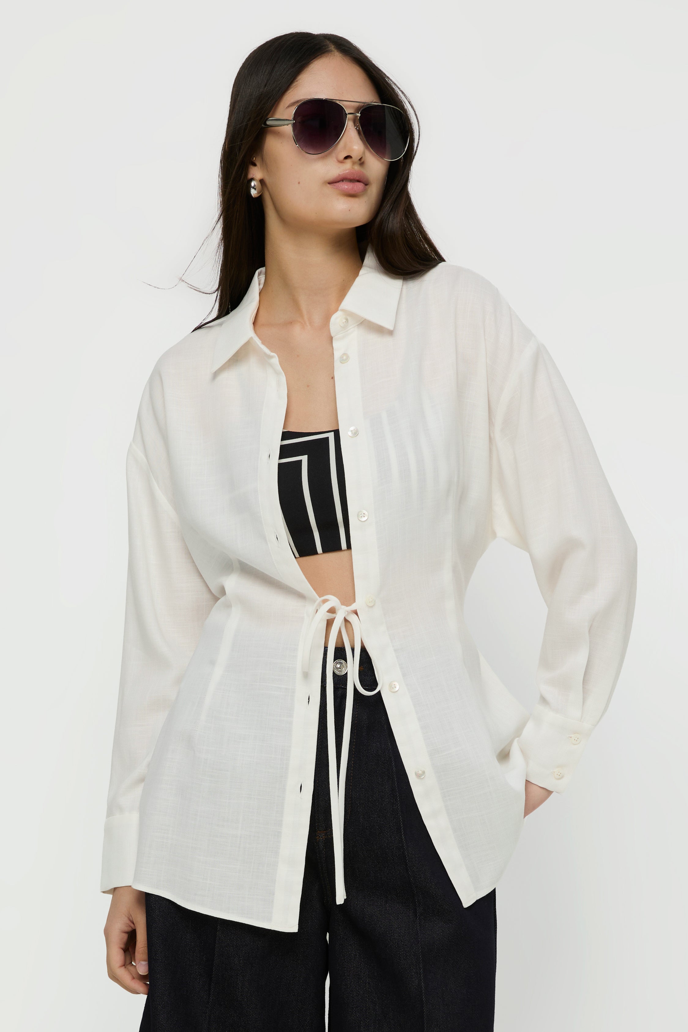 TIE FRONT BLOUSE