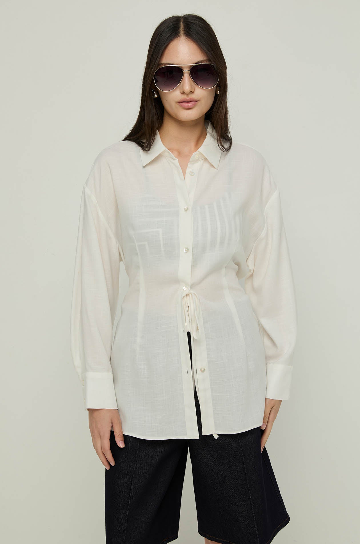 TIE FRONT BLOUSE