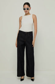INDIGO HIGH-RISE WIDE LEG JEANS