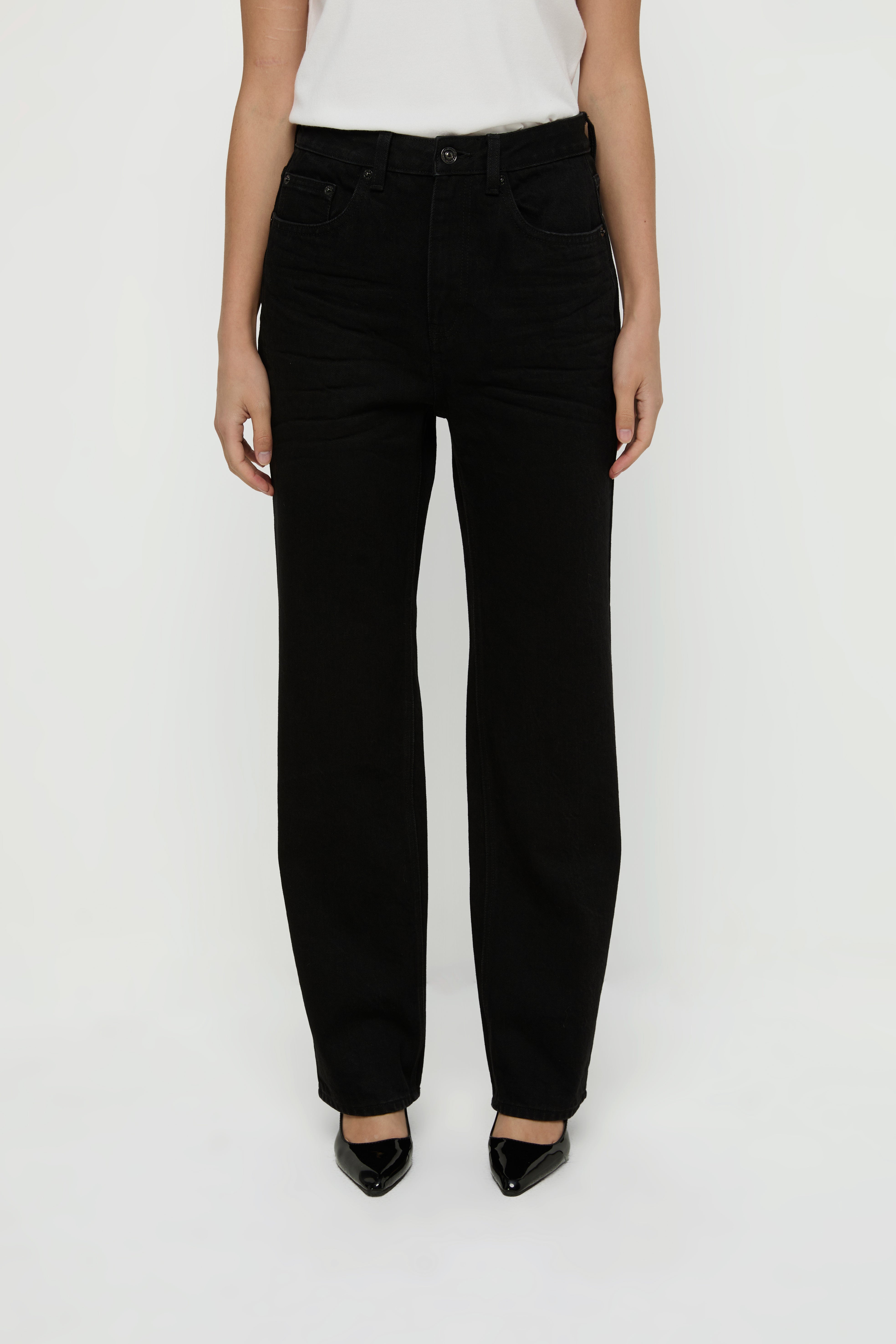 HIGH-RISE STRAIGHT LEG JEANS