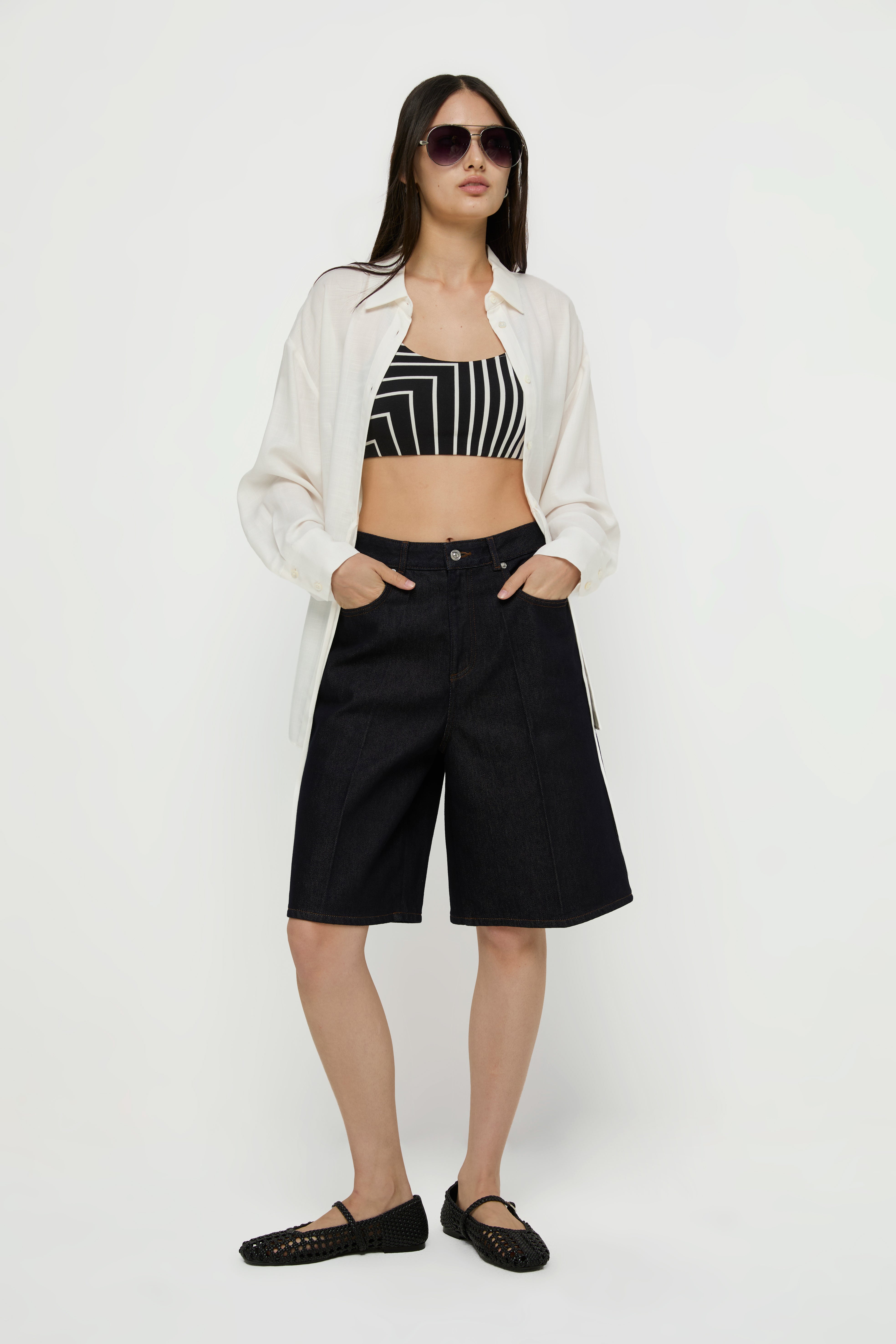 INDIGO BERMUDA DENIM SHORTS